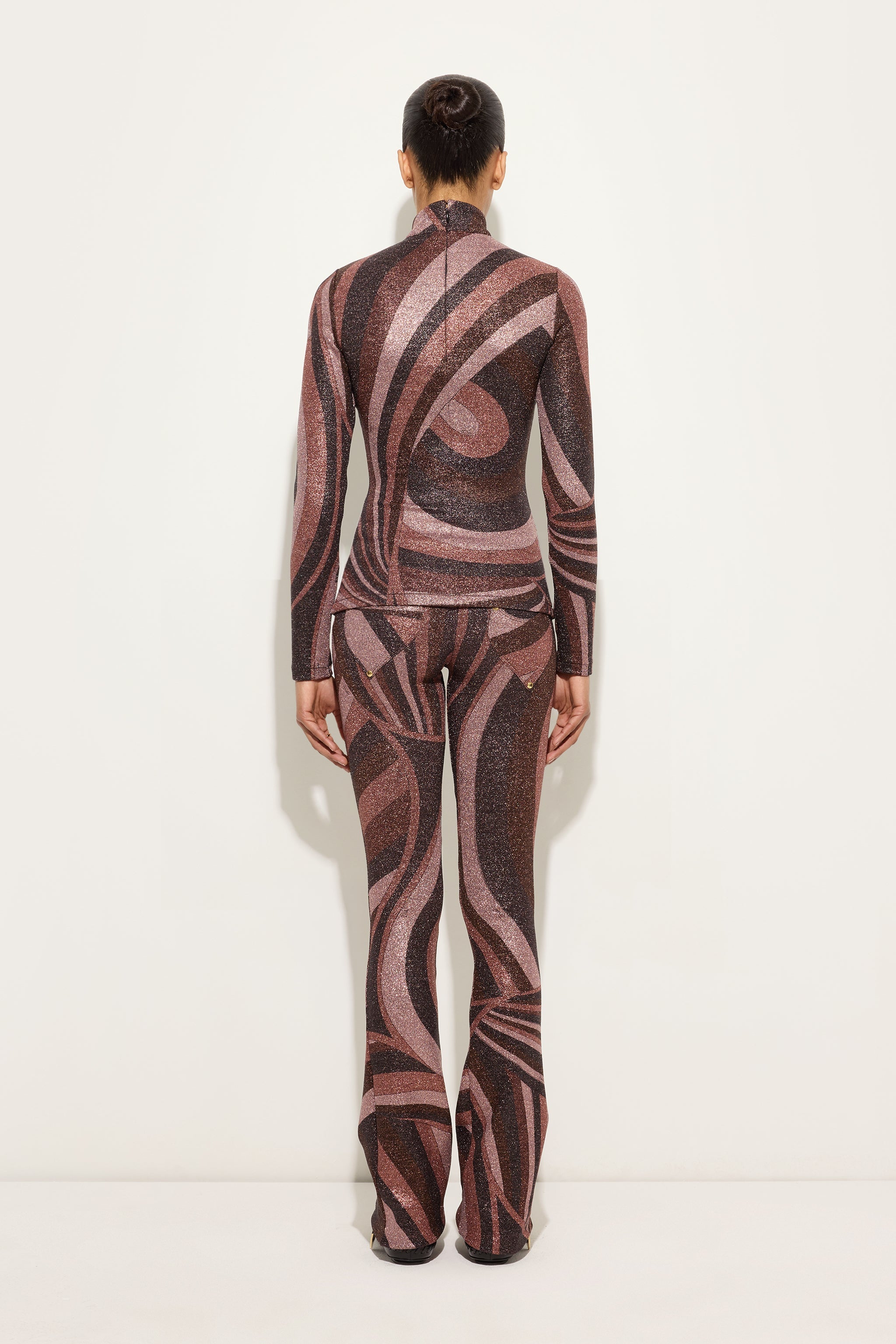 Emilio Pucci Iride pantalon femme bordeaux lurex