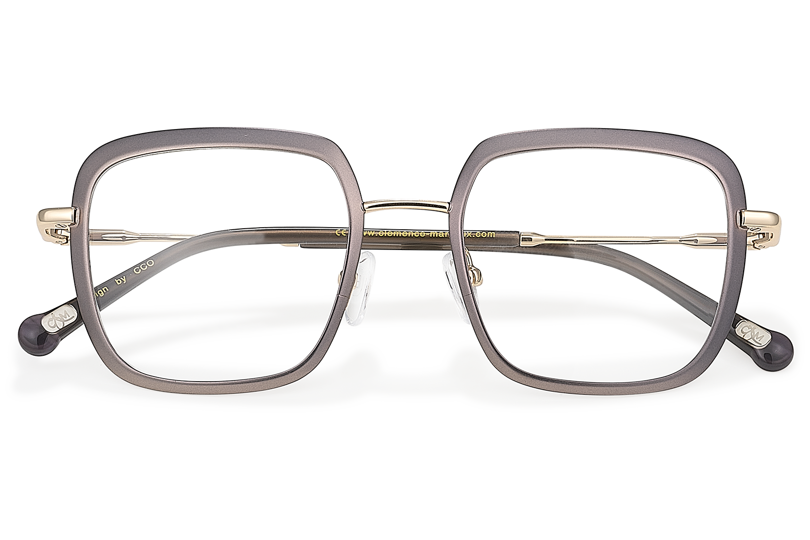 Clémence & Margaux Ambre lunettes de vue Noir & Doré carré