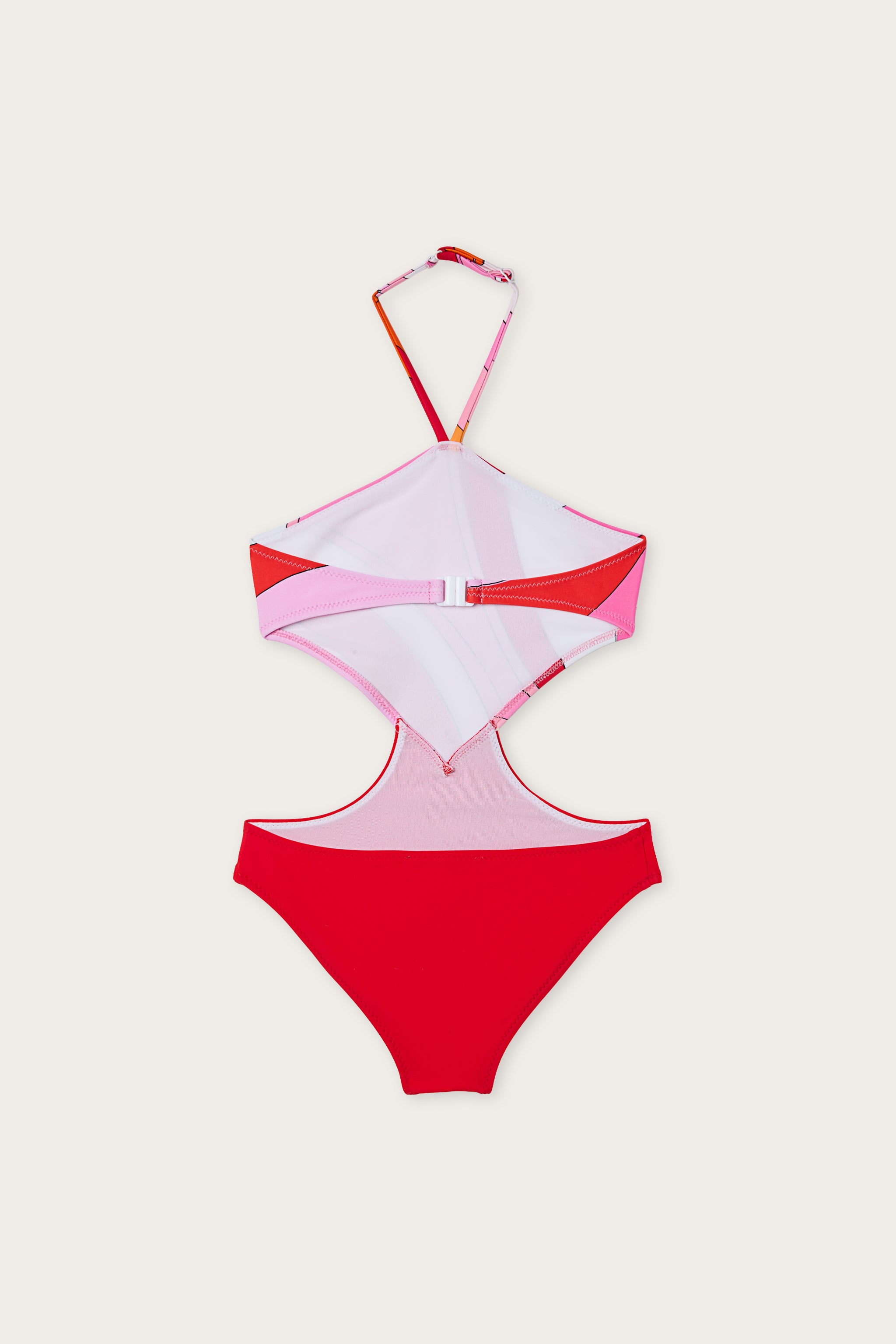 Emilio Pucci maillot 1 pièce fille rose lycra cut-out