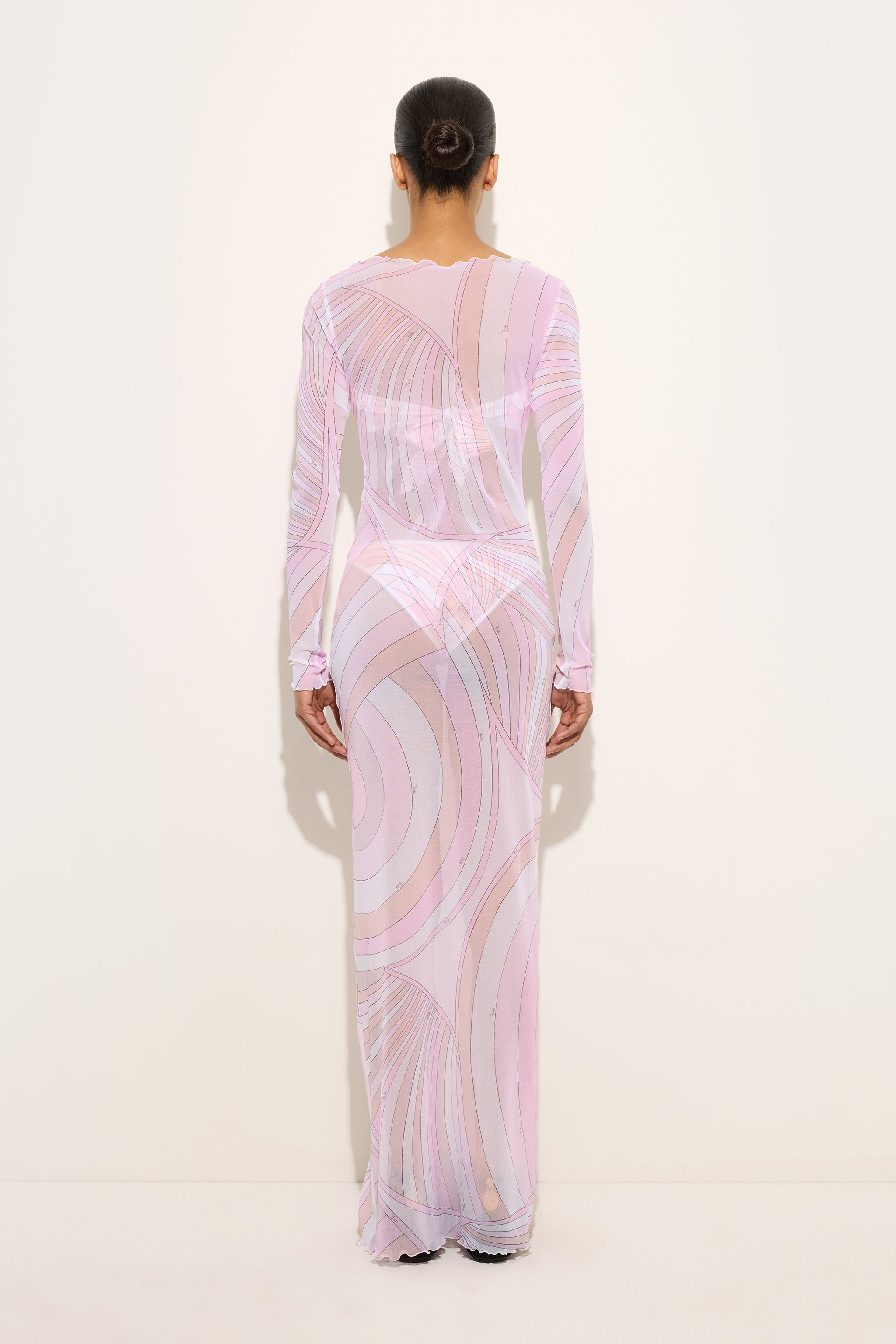 Emilio Pucci Iride robe tulle rose nude