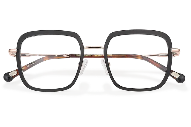 Clémence & Margaux Ambre lunettes de vue Noir & Doré carré