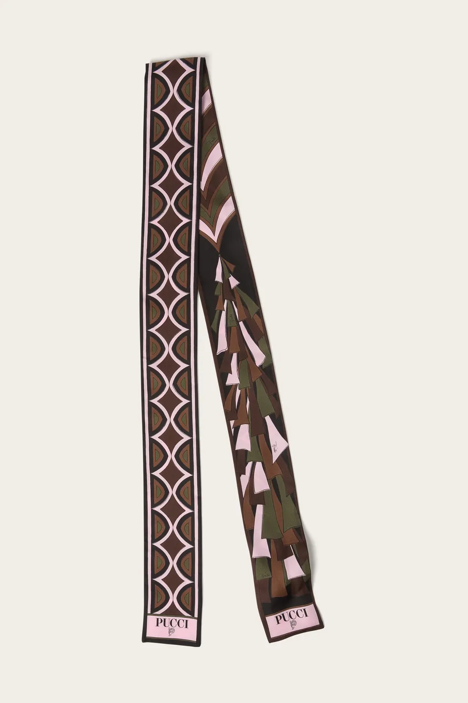 Emilio Pucci Bandeau 6UGB306UC071 foulard soie kaki rose