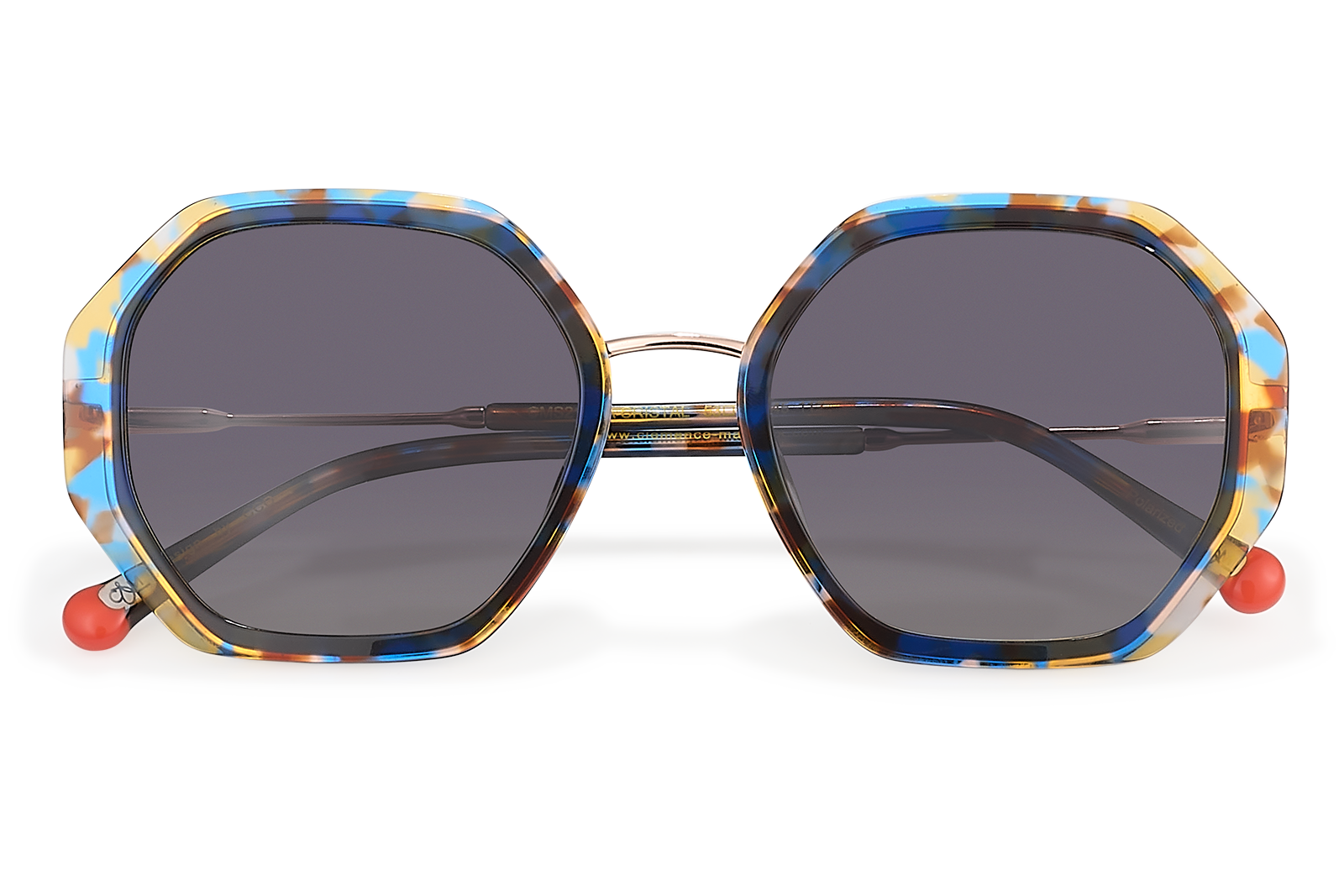 Clémence & Margaux Cristal lunettes de soleil Moucheté Bleu & Jaune polarisé