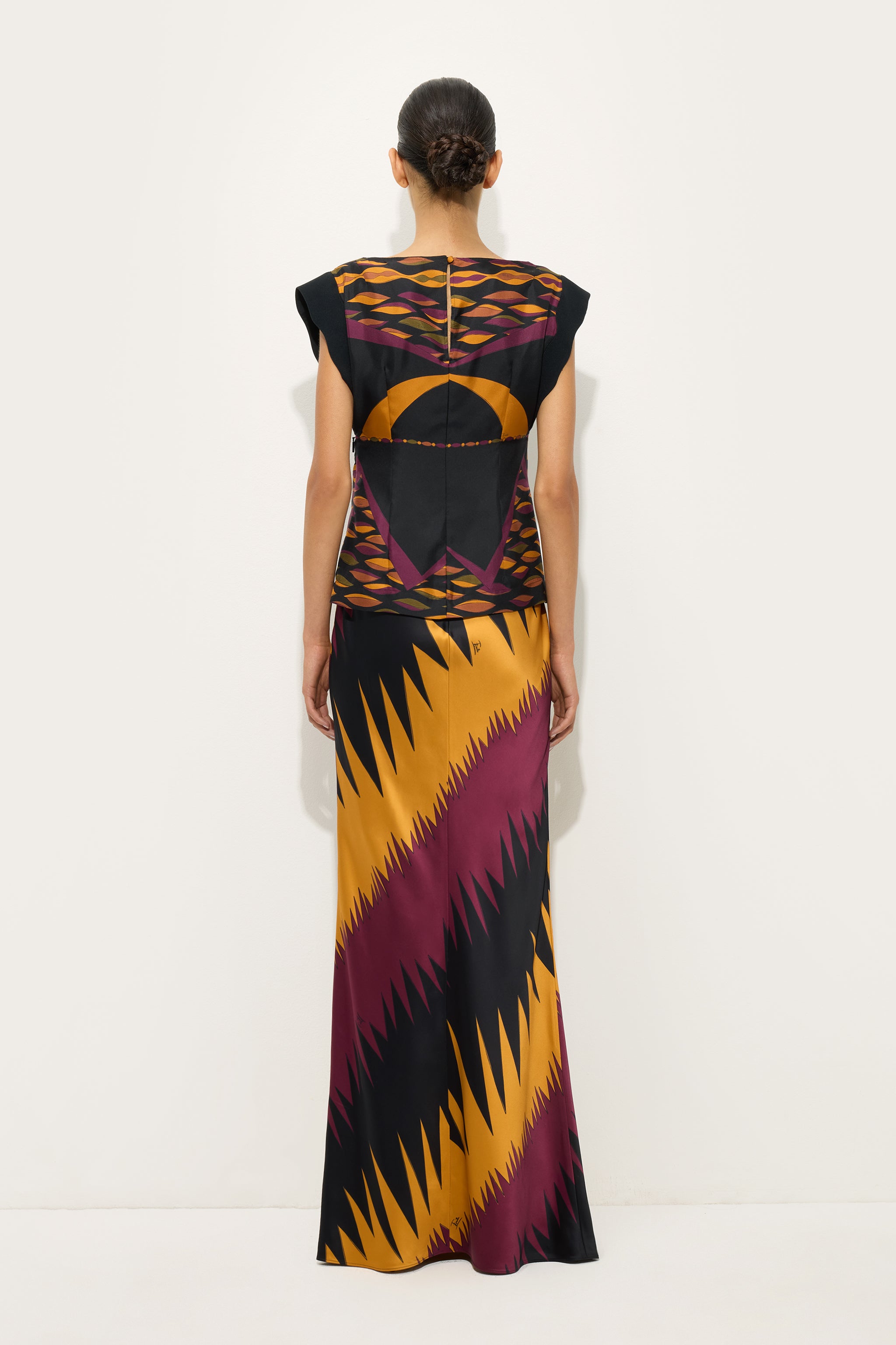Emilio Pucci Dune Top en soie bordeaux or 38