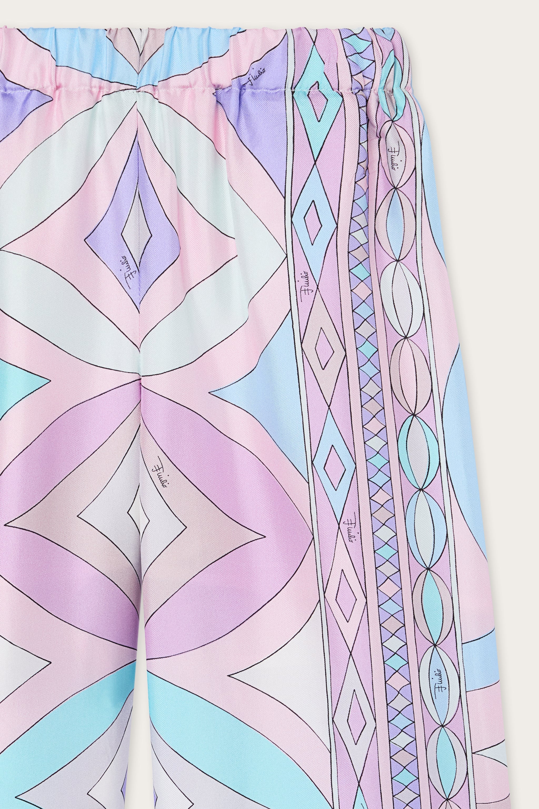 Emilio Pucci Collane pantalon enfant rose bleu soie