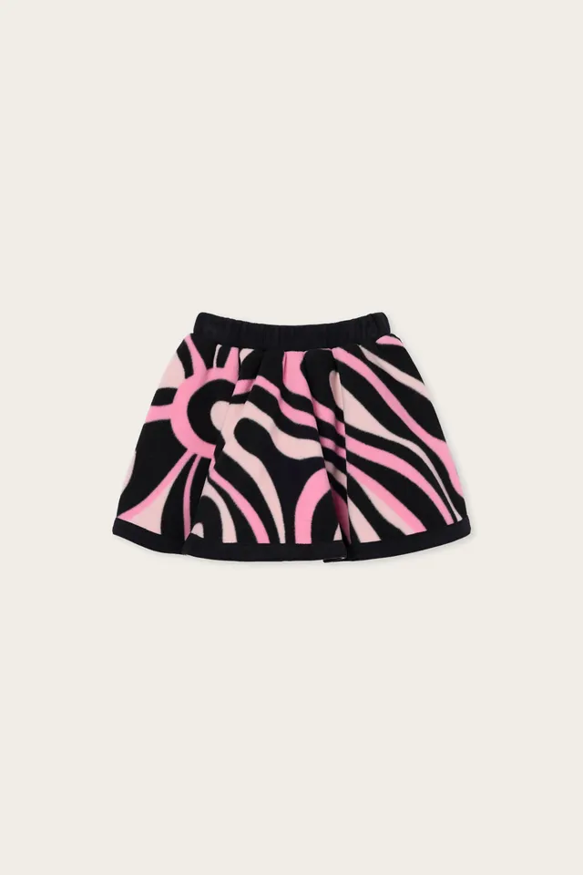 Emilio Pucci Marmo jupe fille rose noir 4Y polyester