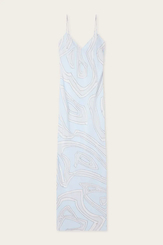 Emilio Pucci Dresses robe soie bleu clair Labirinto