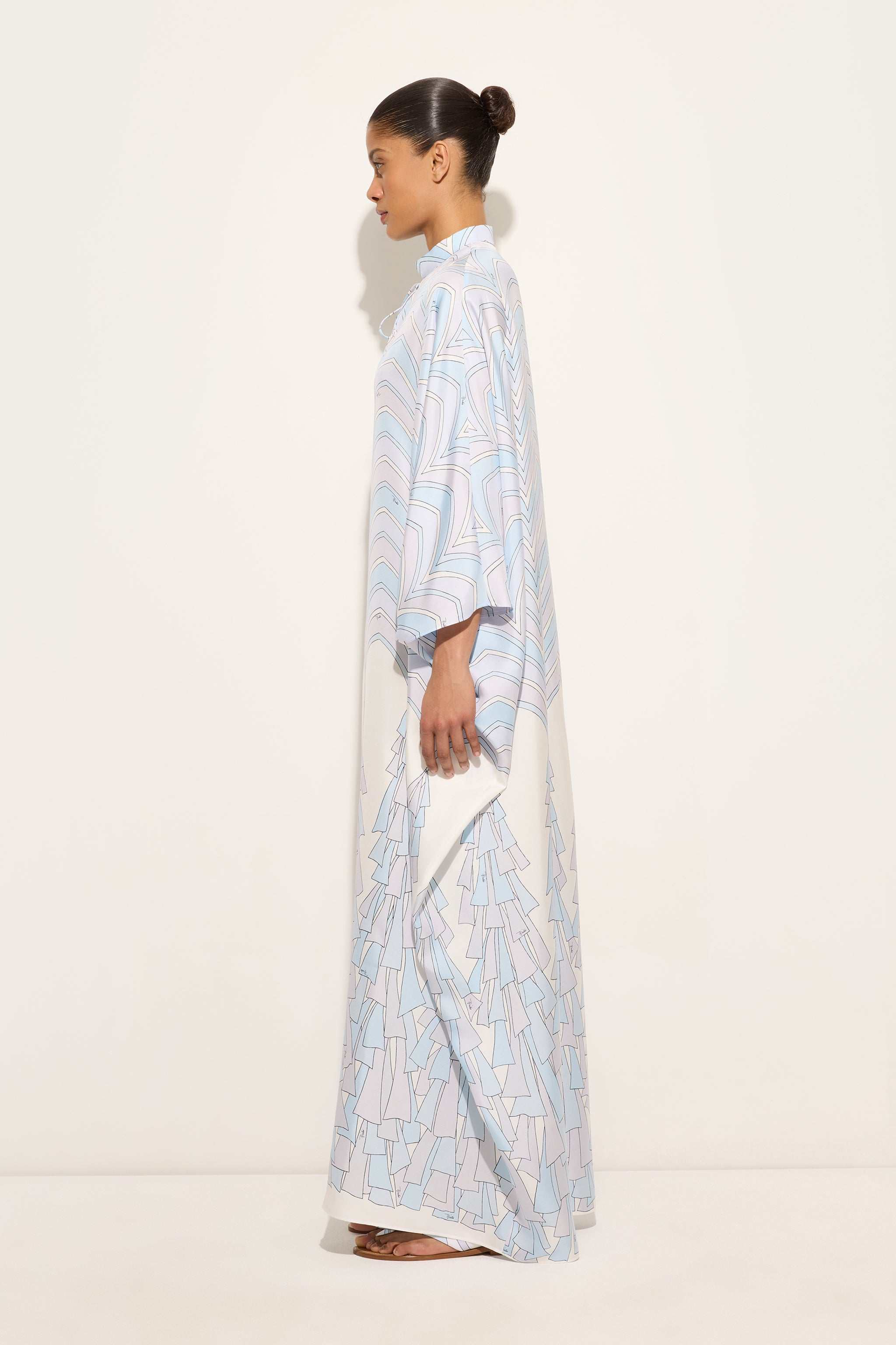 Emilio Pucci Kaftans caftan soie bleu clair ample
