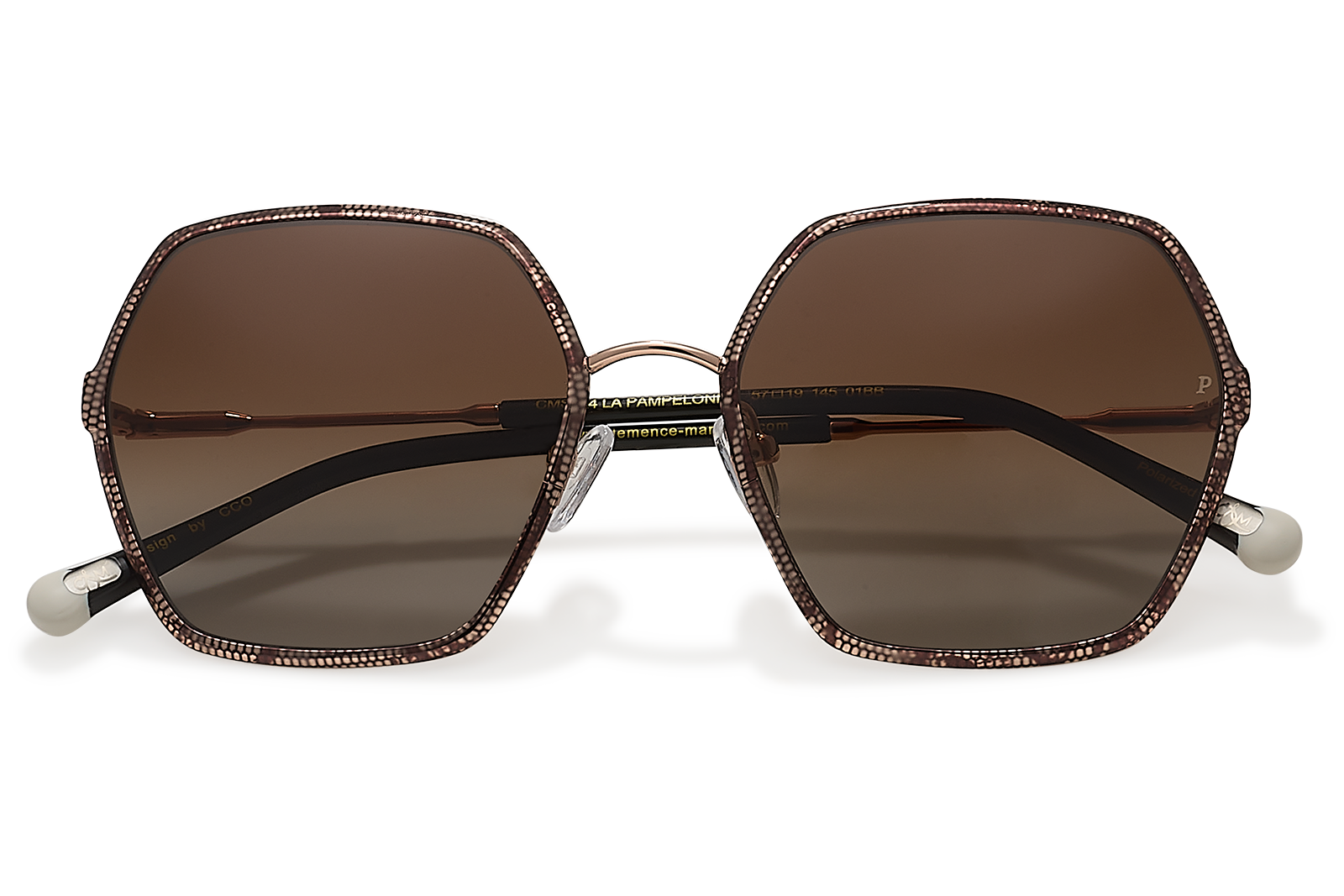 Clémence & Margaux Pampelonne lunettes de soleil doré hexagonal