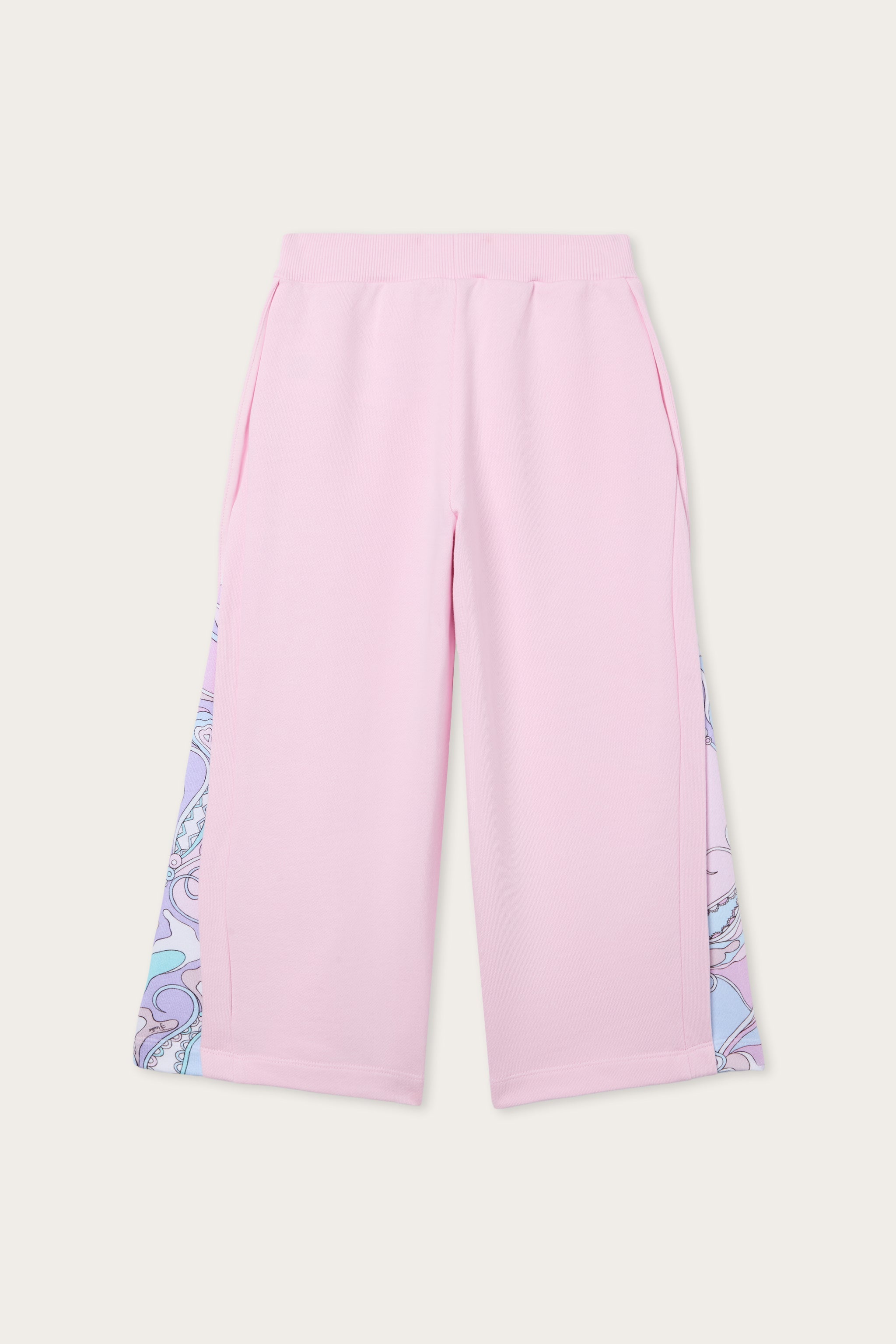 Emilio Pucci Joggers sweat coton blanc rose 4-14 ans
