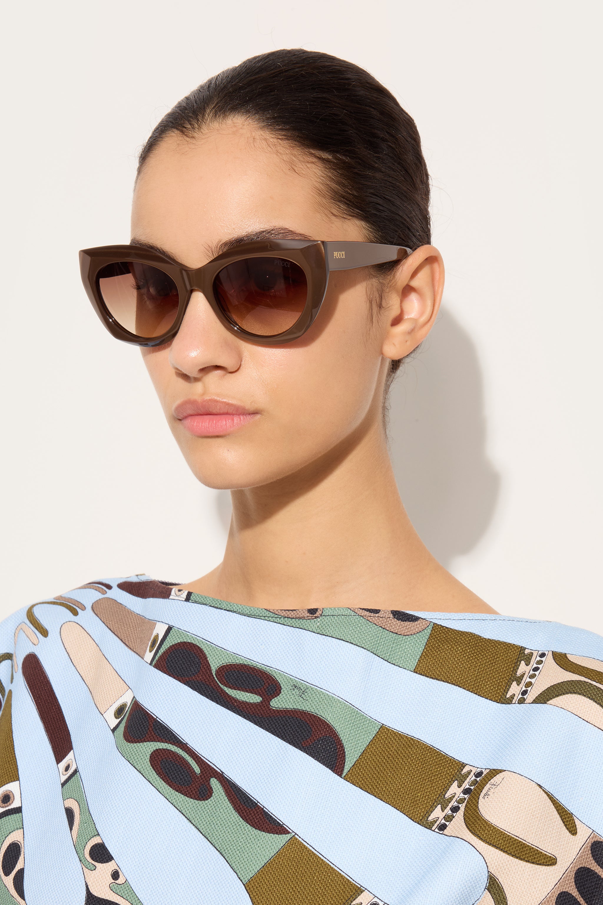 Emilio Pucci EP0257P lunettes de soleil cat-eye marron