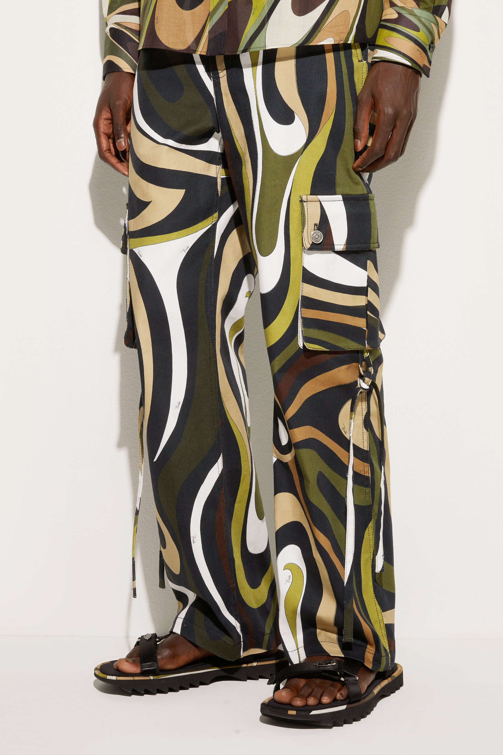 Emilio Pucci Marmo Pantalon cargo coton kaki