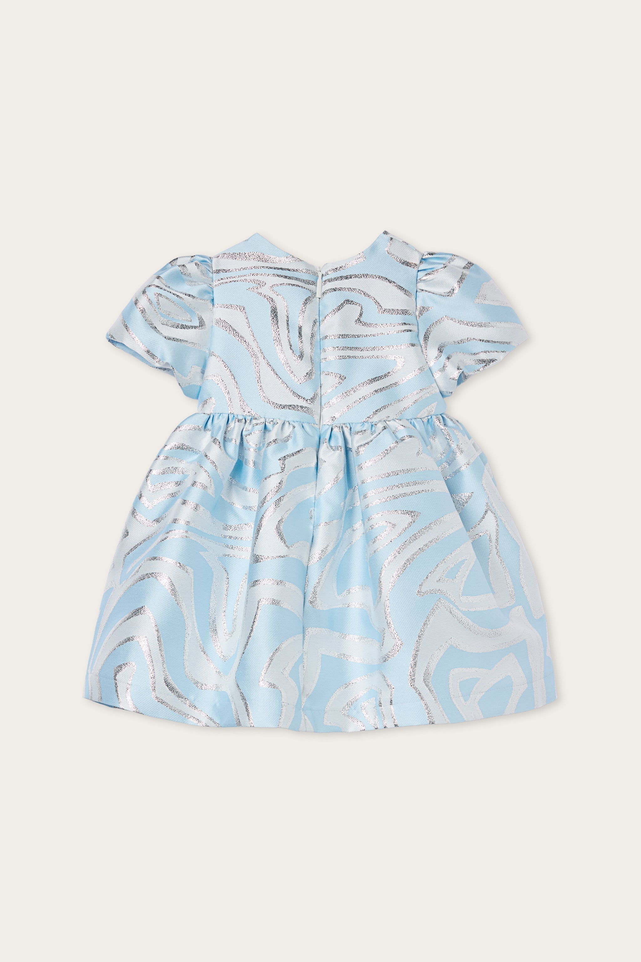 Emilio Pucci Labirinto robe bébé bleu clair lurex