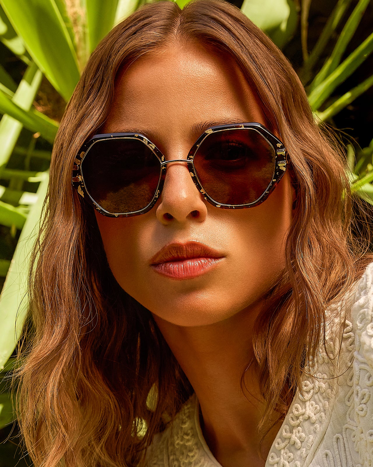 Clémence & Margaux La Marbella lunettes de soleil Marbré Rose Brun