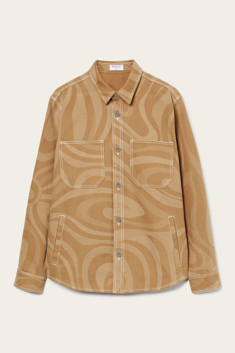 Emilio Pucci Canvas veste homme taupe toile coton