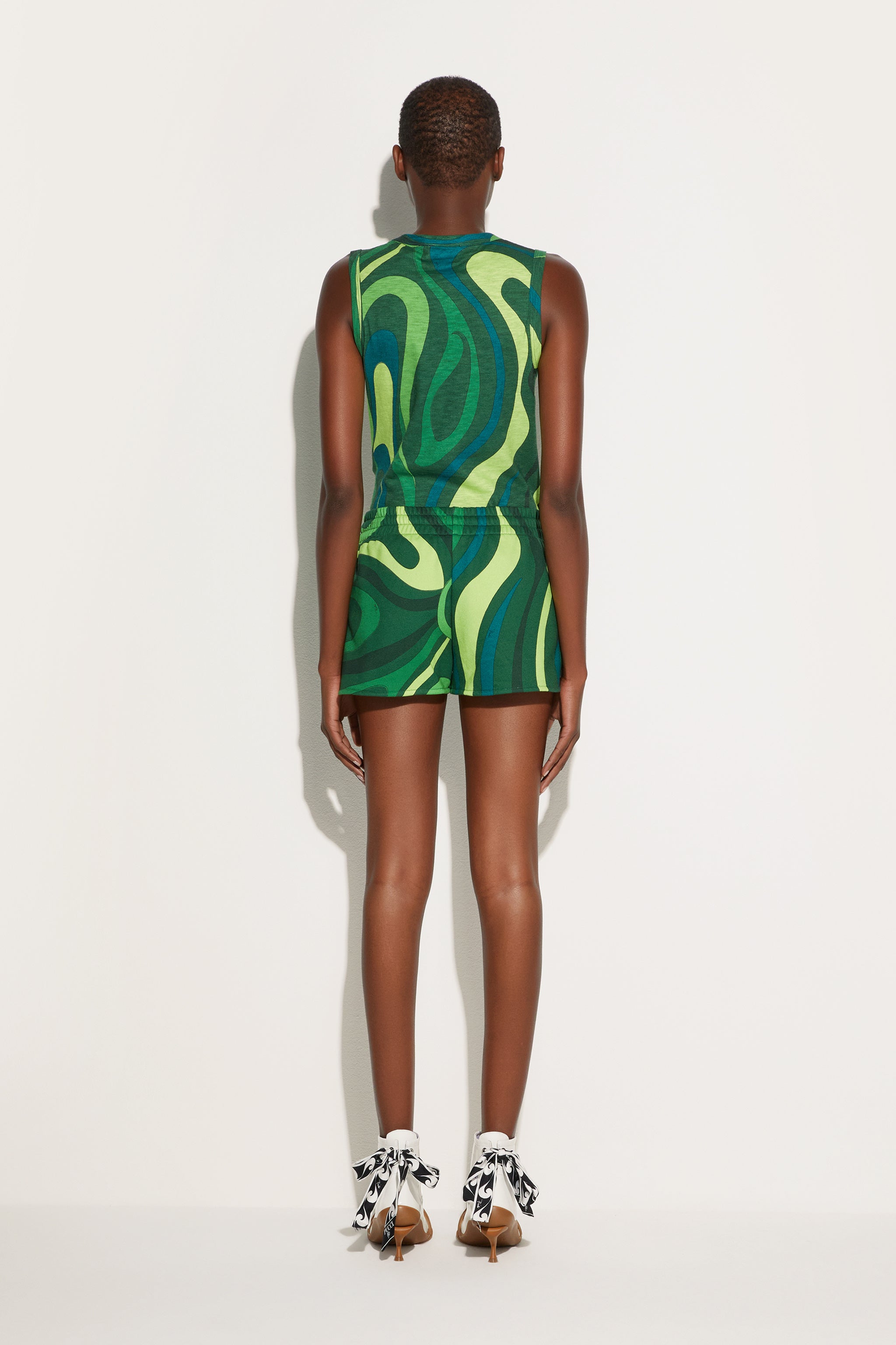 Emilio Pucci Marmo short jogging molleton vert