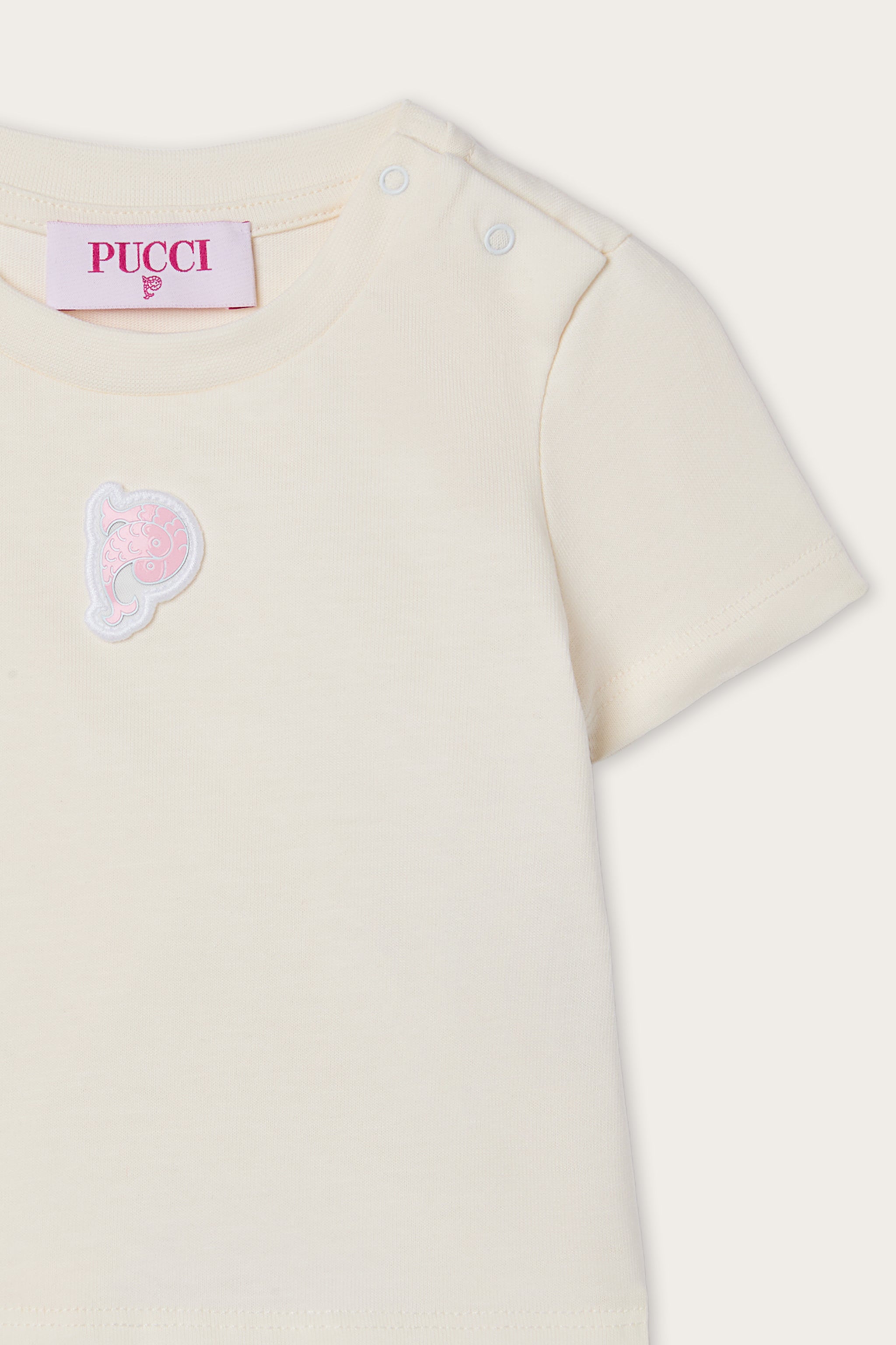 Emilio Pucci T-SHIRTS t-shirt bébé ivoire 12M coton