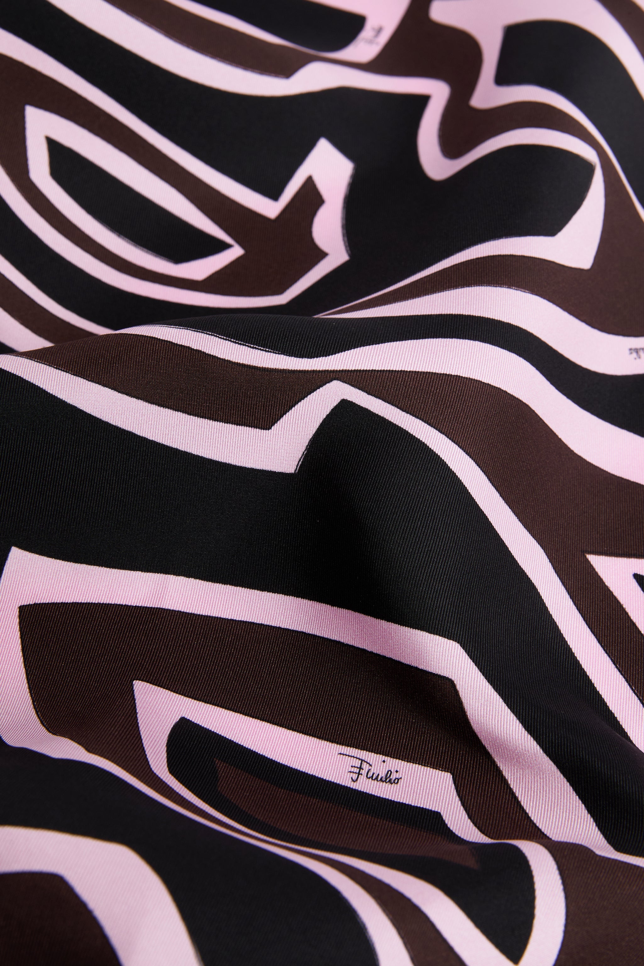 Emilio Pucci Silks Carré Piccolo foulard soie kaki rose 52x52