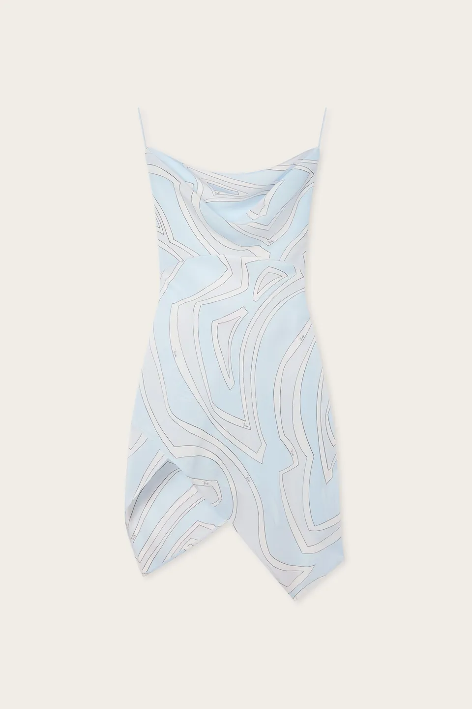 Emilio Pucci Labirinto robe courte soie bleu clair