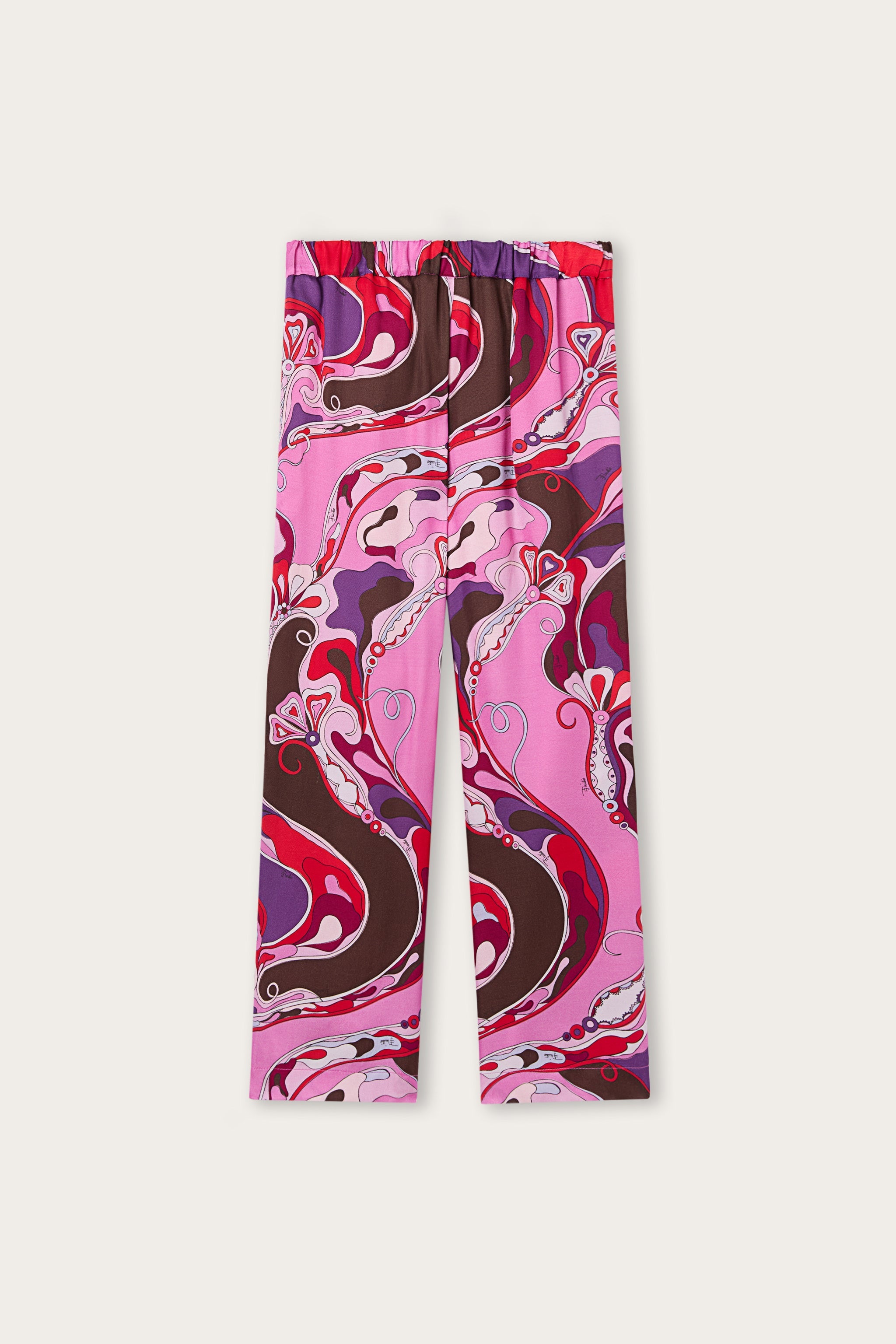 Emilio Pucci Orchidee pantalon fille fuchsia rouge viscose