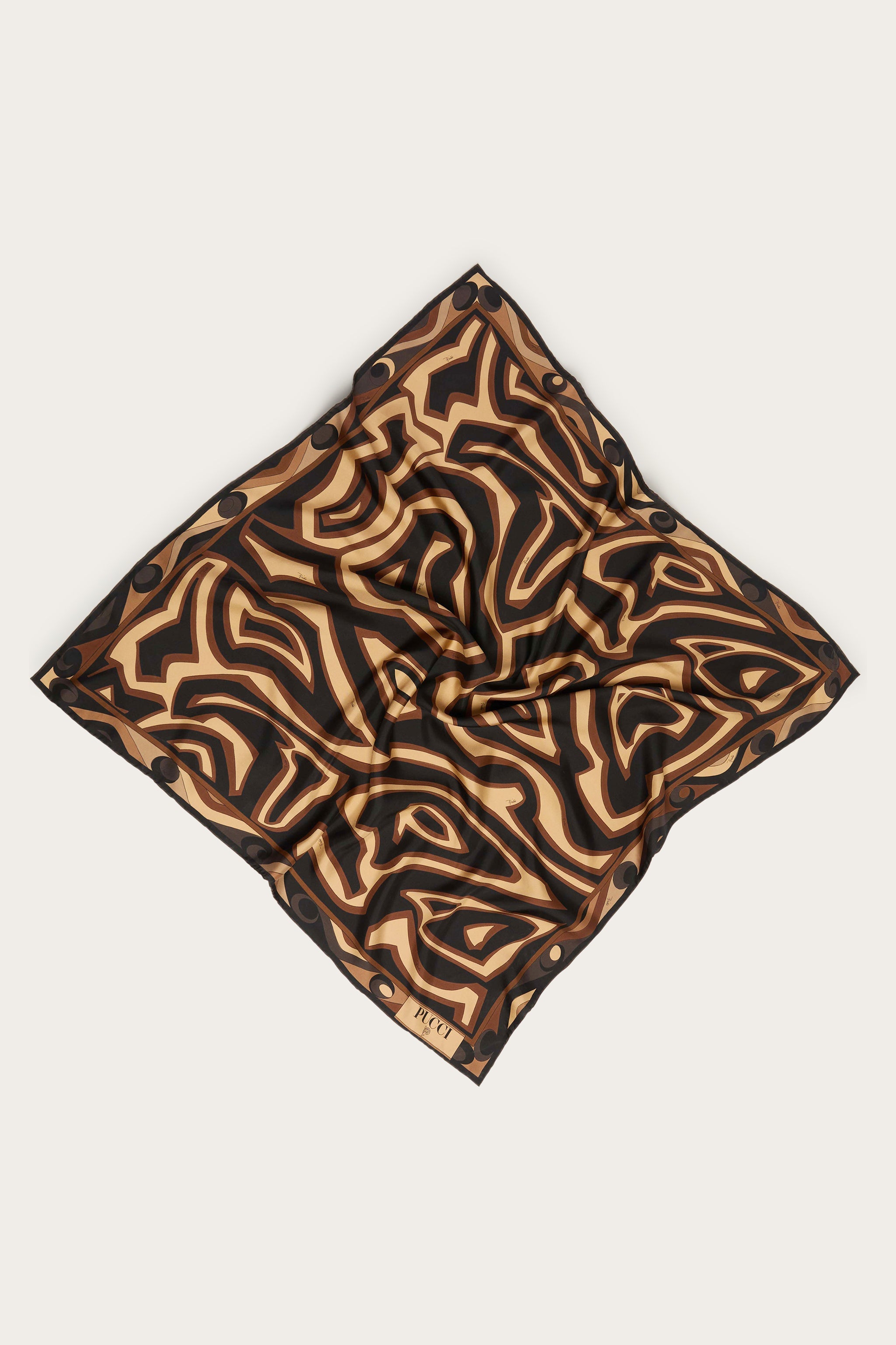 Emilio Pucci Silks Carré Labirinto soie noir/or 90