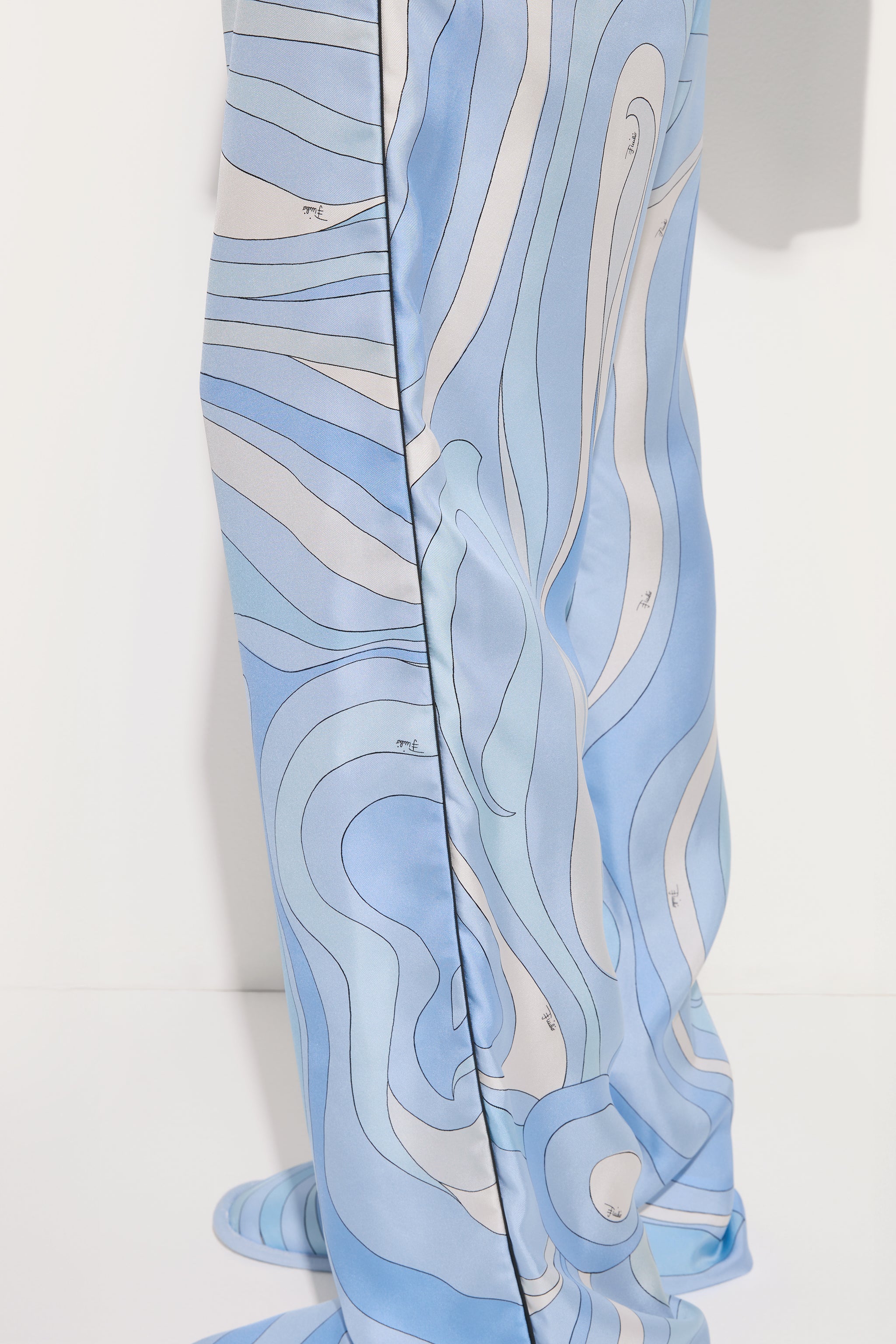 Emilio Pucci Marmo pantalon soie bleu clair S