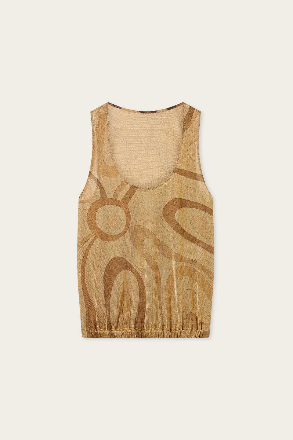 Emilio Pucci Marmo Top Lurex Doré 38