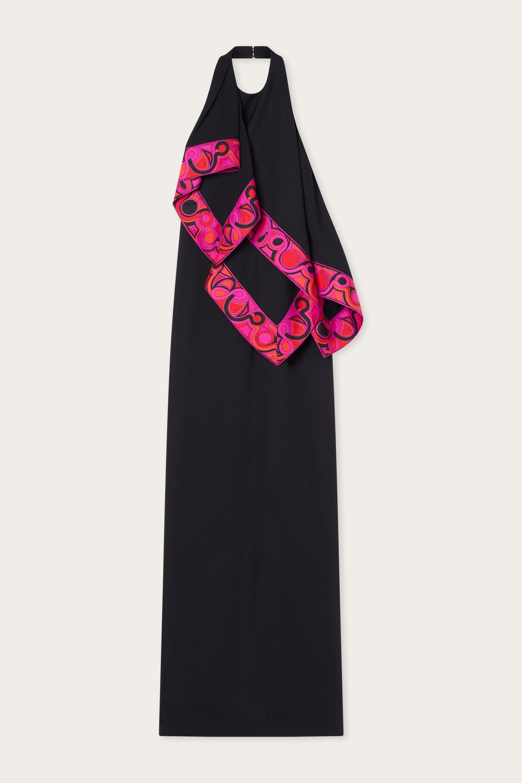 Emilio Pucci robe longue noire volants viscose