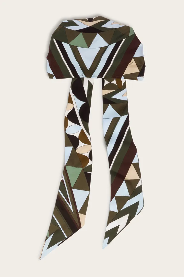 Emilio Pucci Manuba chapeau bandana kaki bleu OS