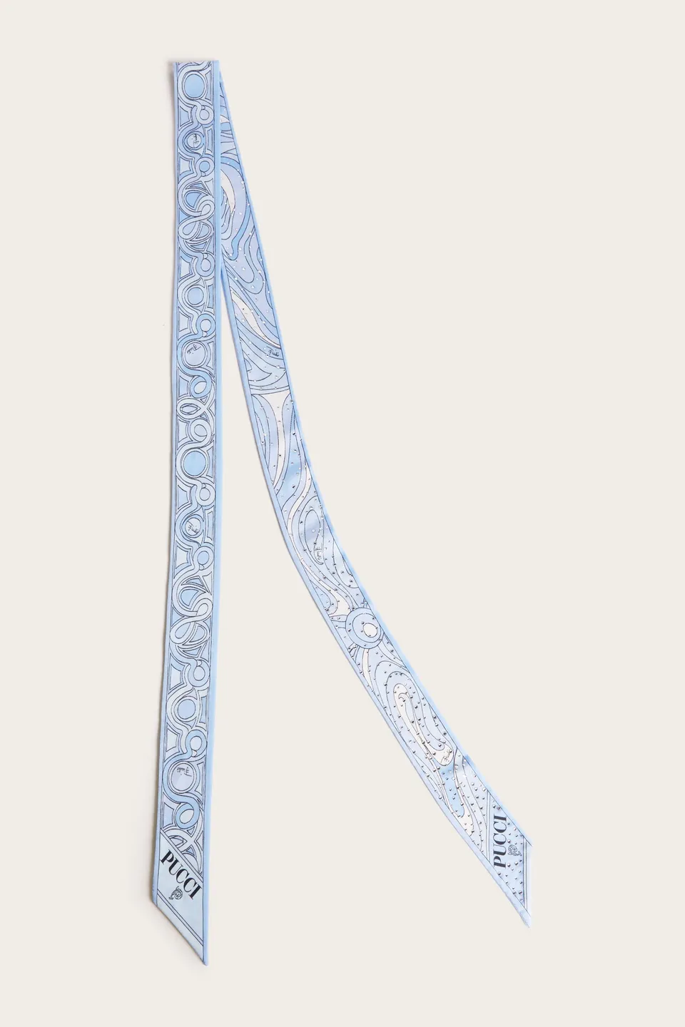 Emilio Pucci Silks 6HGB256HC302 bandeau foulard bleu clair strass