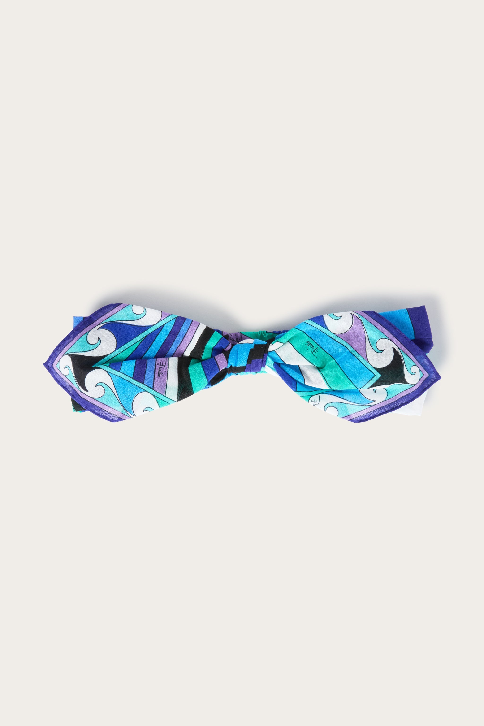 Emilio Pucci Iride bandeau cheveux turquoise bleu coton