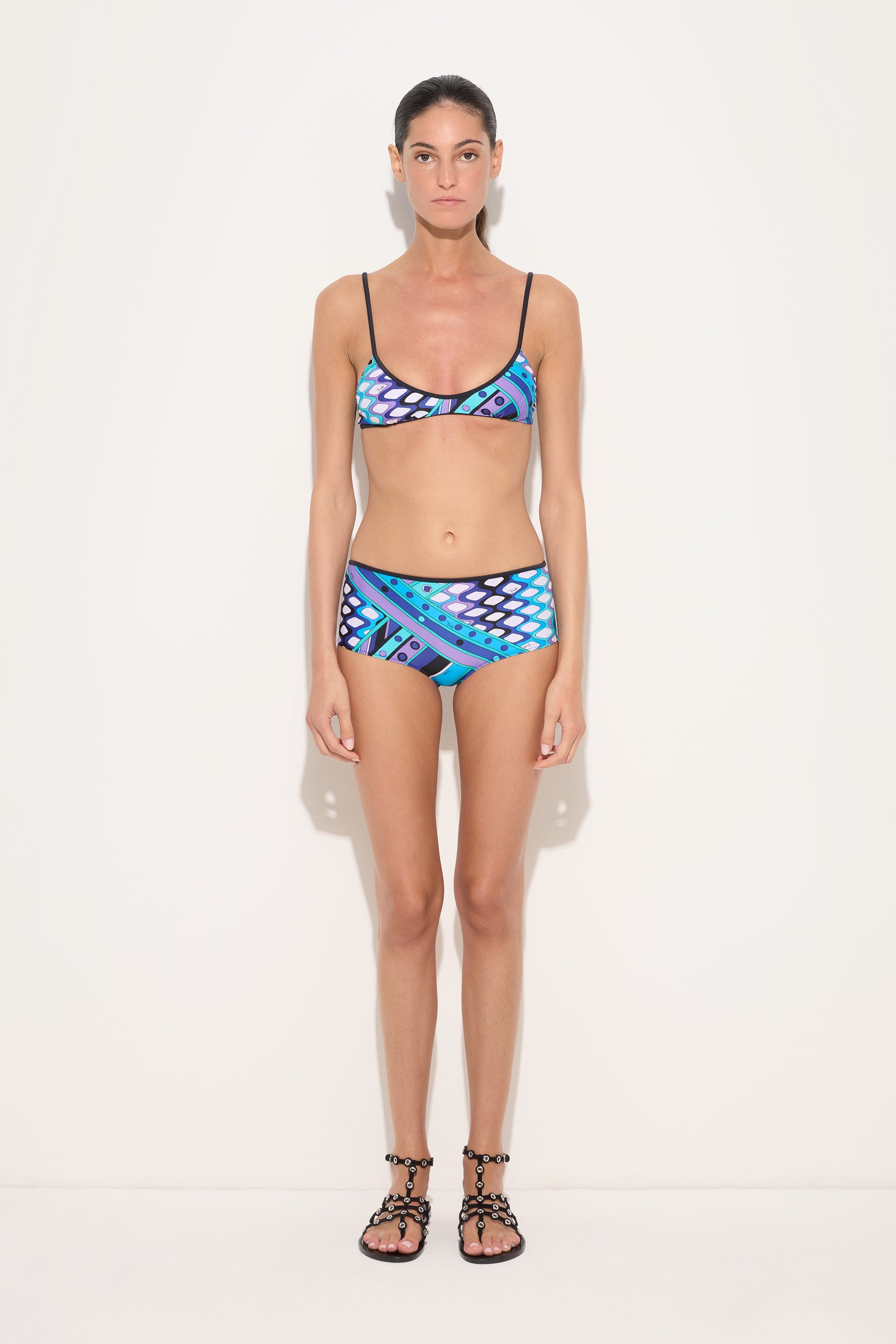 Emilio Pucci Vivara haut bikini turquoise bleu