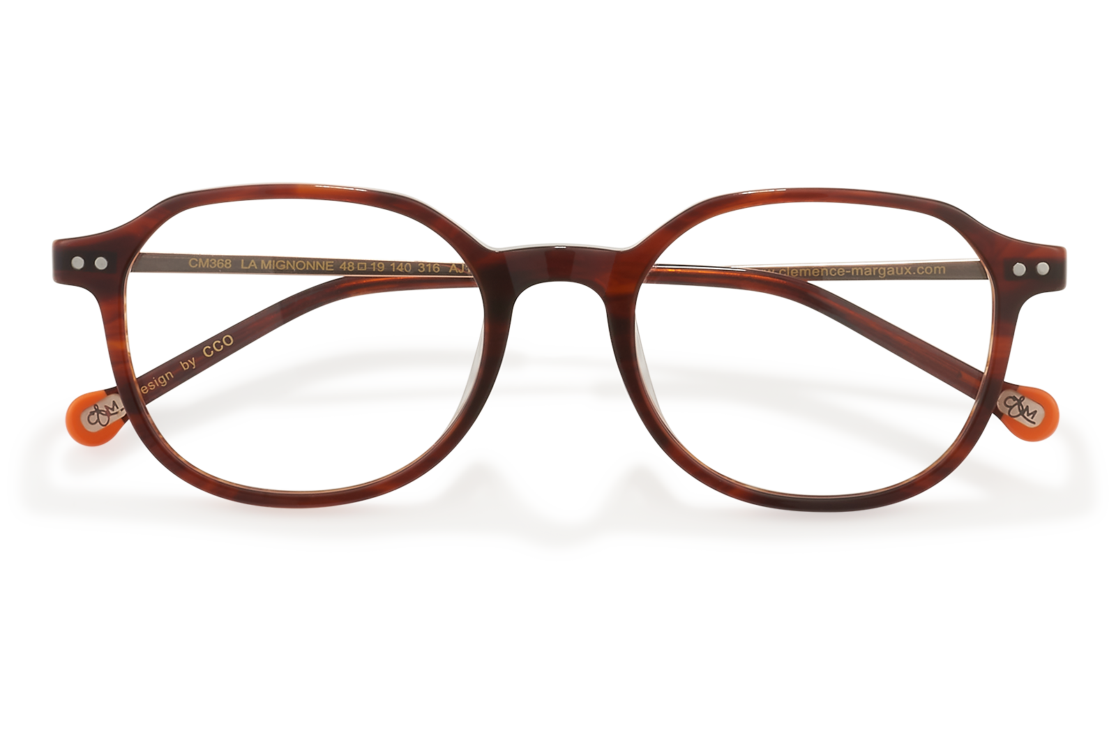 Clémence & Margaux La Mignonne lunettes de vue Rouge Cuivré tonneau