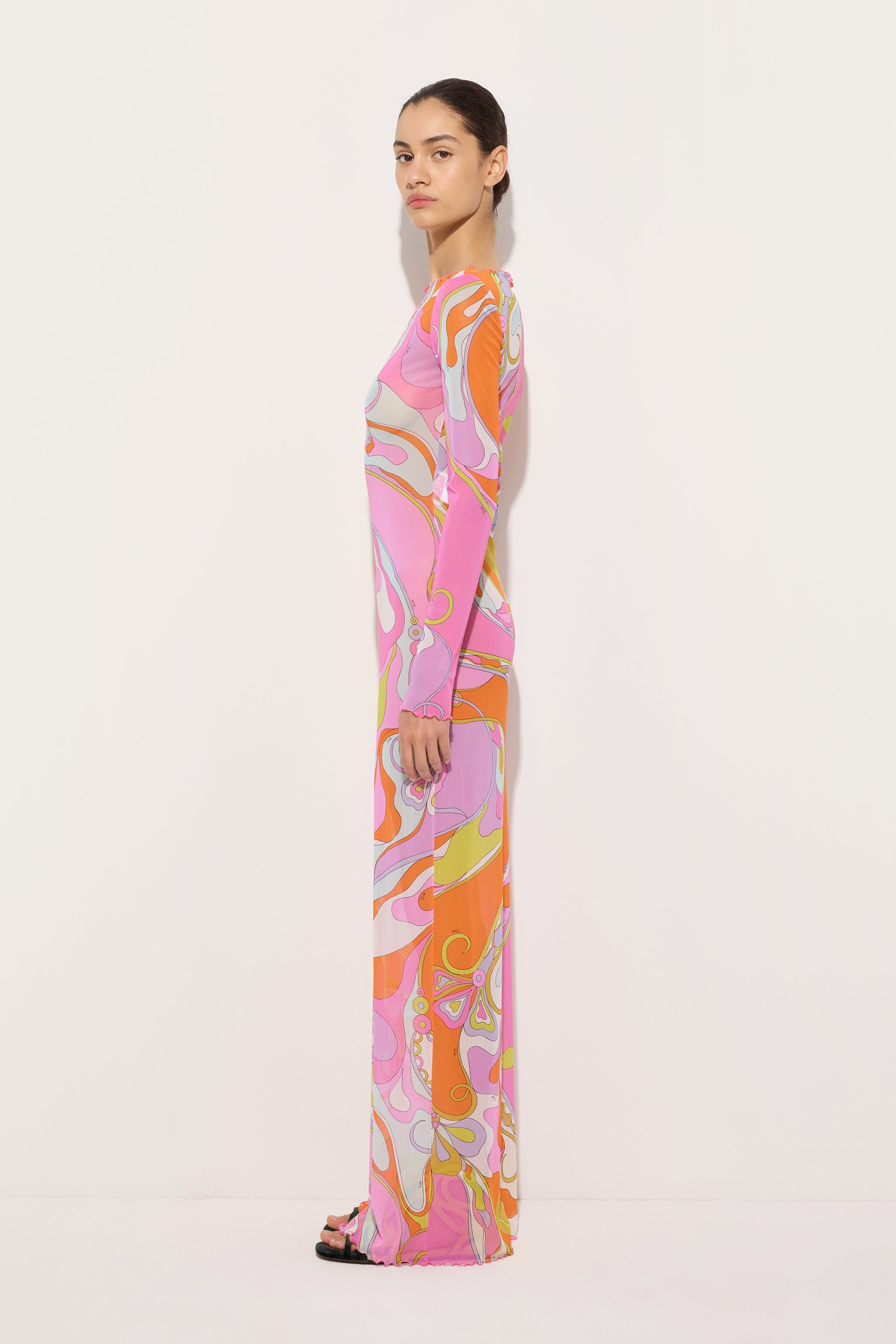 Emilio Pucci Dresses Orchidee Robe Tulle Multicolor Longue