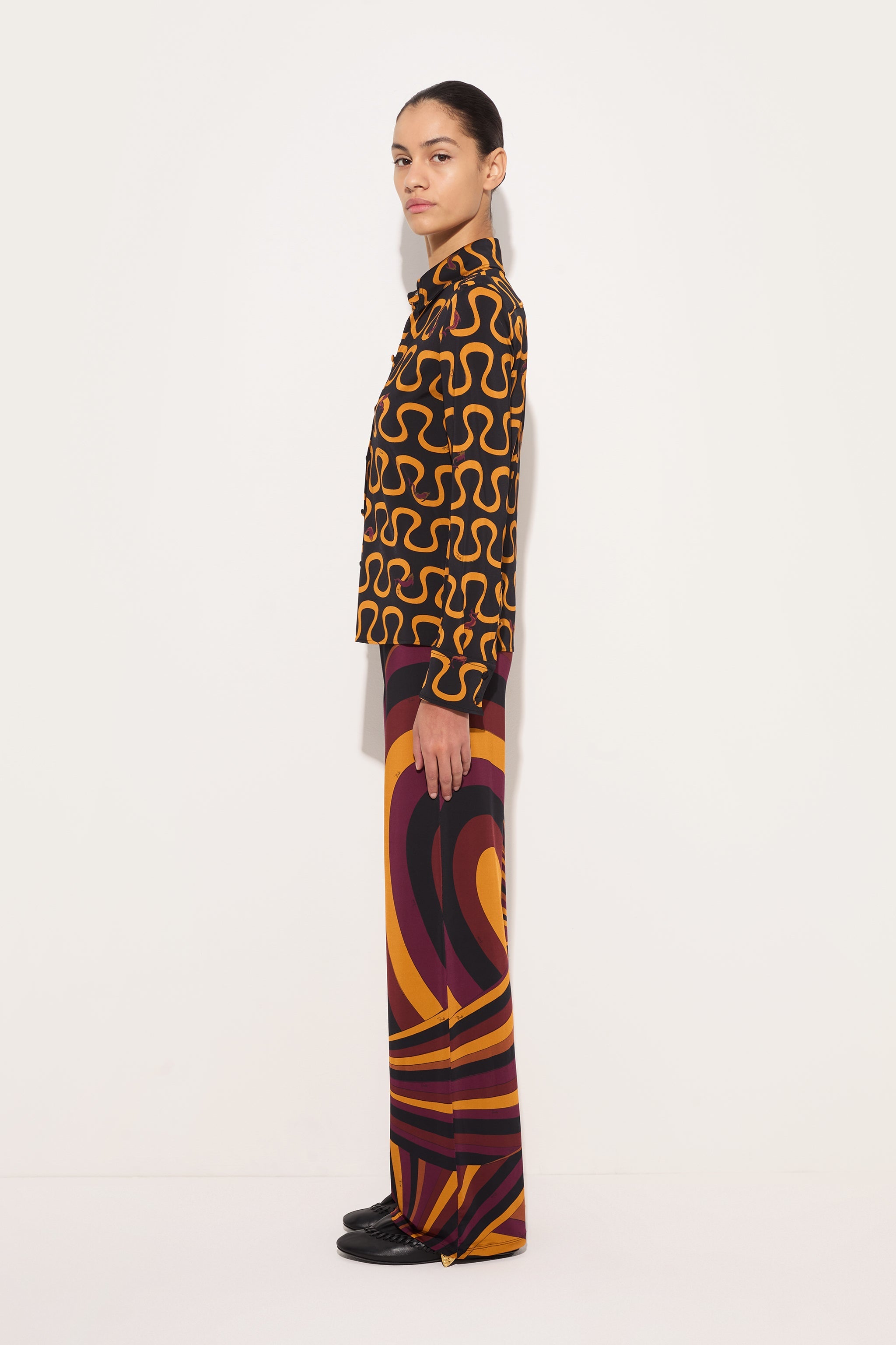 Emilio Pucci Pantalon Iride Bordeaux satiné femme