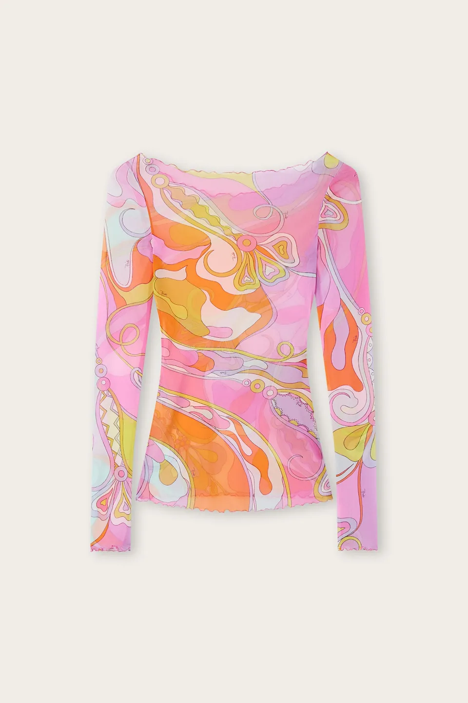 Emilio Pucci Orchidee Top Femme Multicolore Tulle