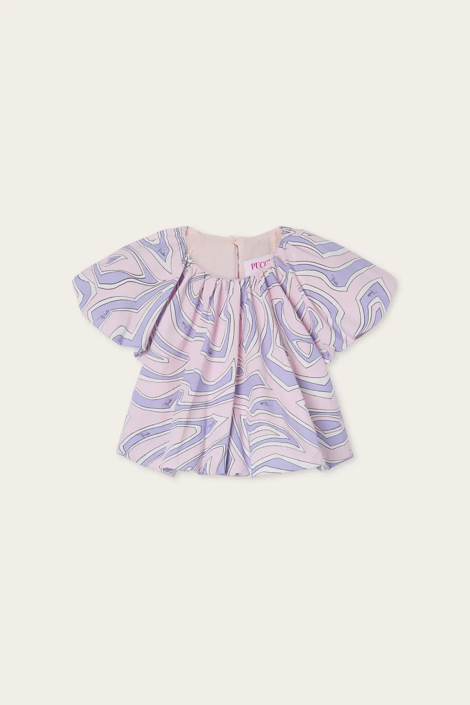 Emilio Pucci Labirinto top popeline rose 8Y coton