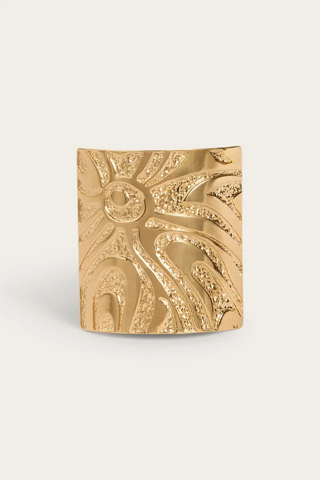 Emilio Pucci Spilla Marmo broche laiton doré