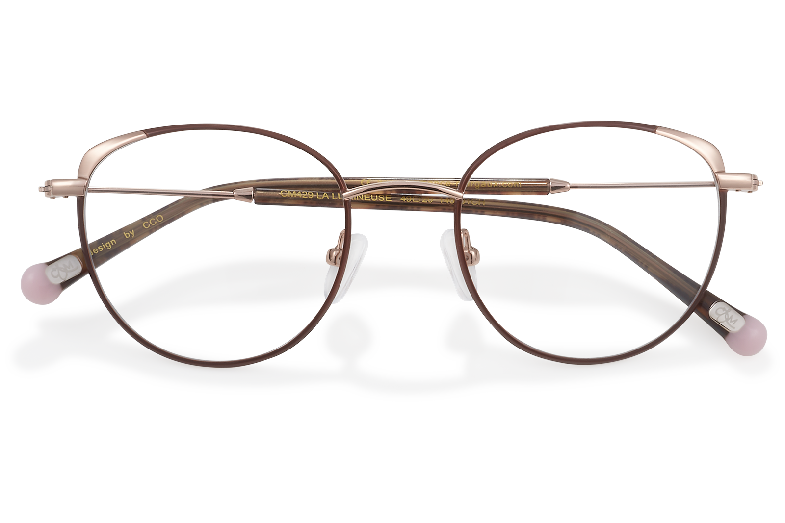 Clémence & Margaux Lumineuse lunettes de vue vert doré cat eye