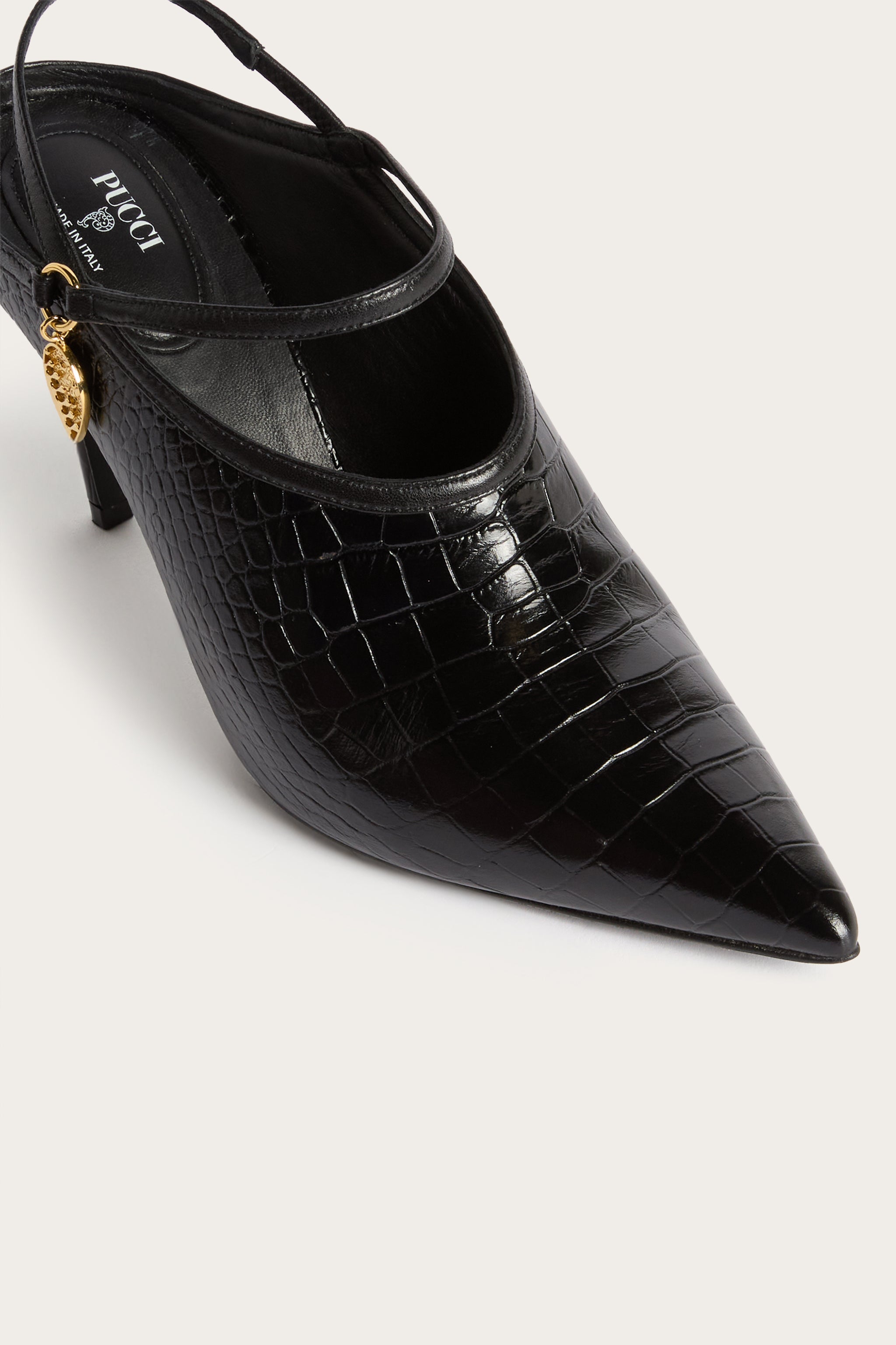Emilio Pucci chaussures cuir noir brides 38