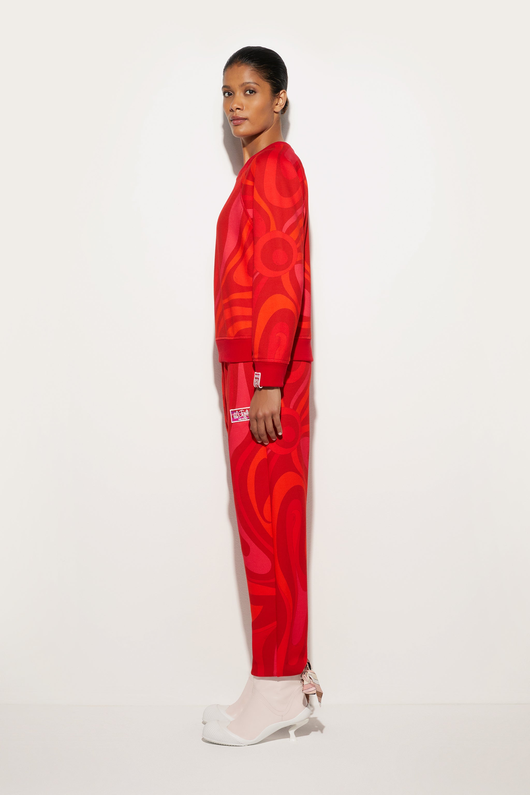 Emilio Pucci Sweat Molleton Rouge M Imprimé Marmo