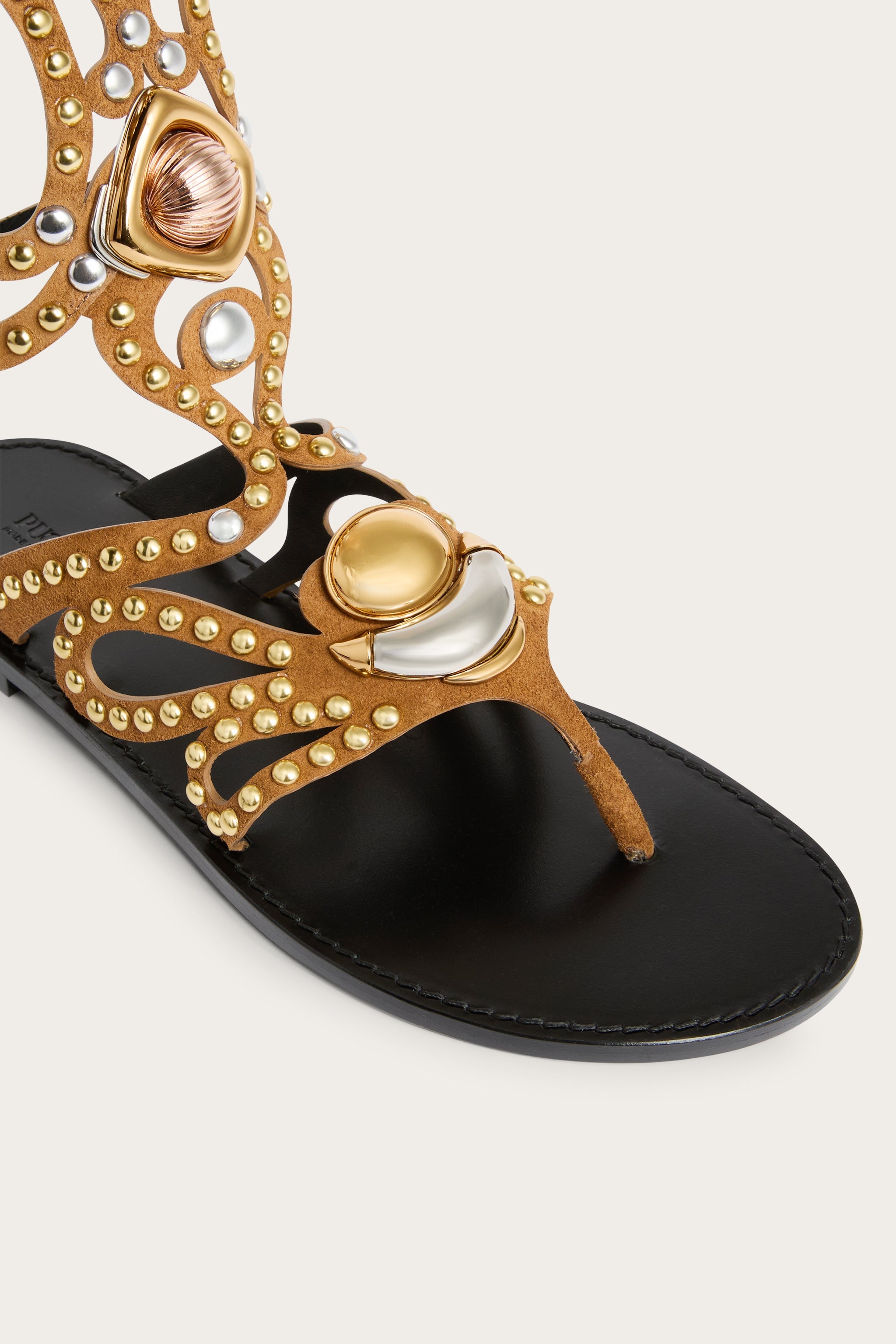 Emilio Pucci Gladiatore sandales cuir doré 37-41