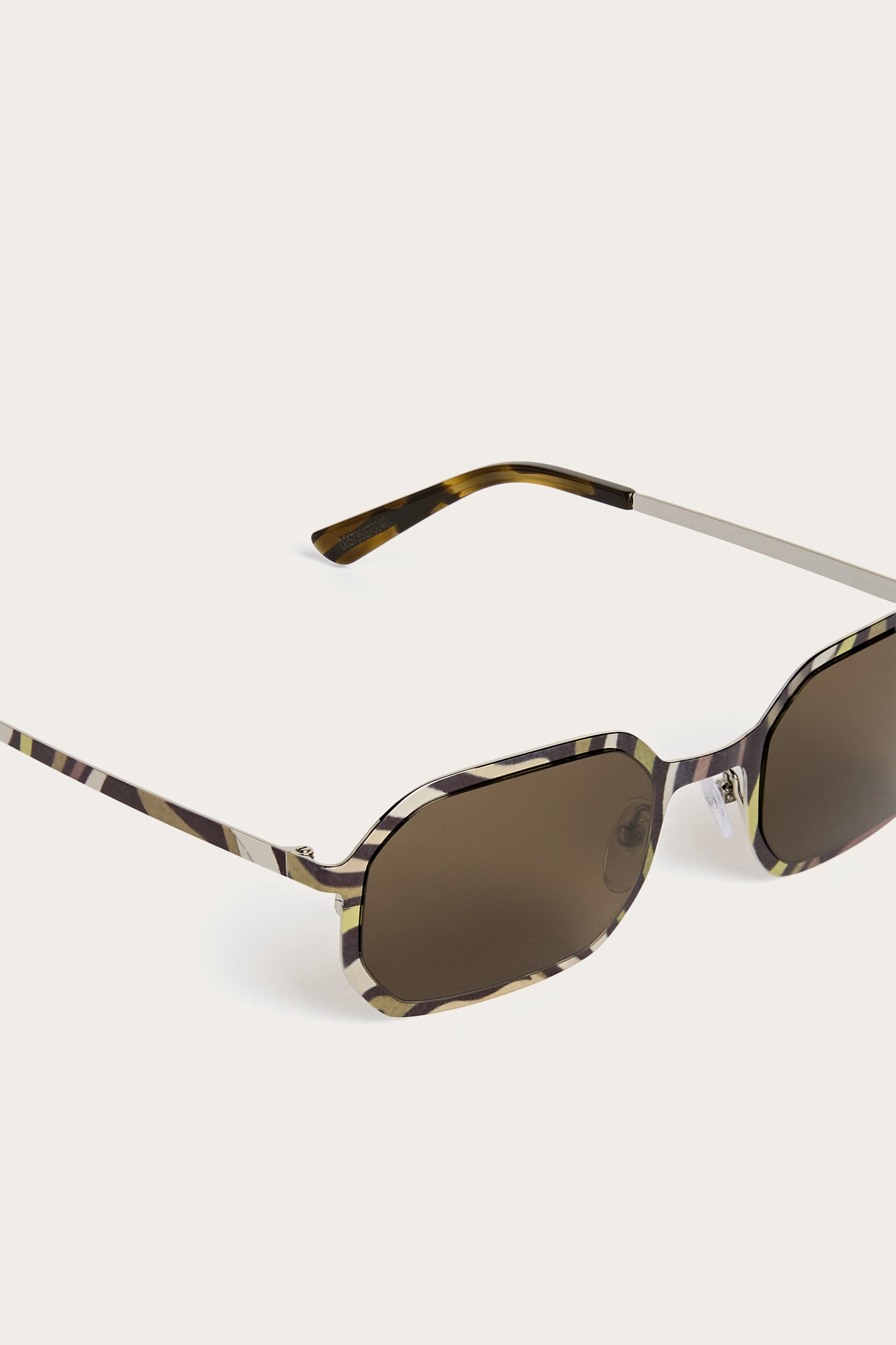 Emilio Pucci SUNGLASSES lunettes de soleil géométriques animal marron