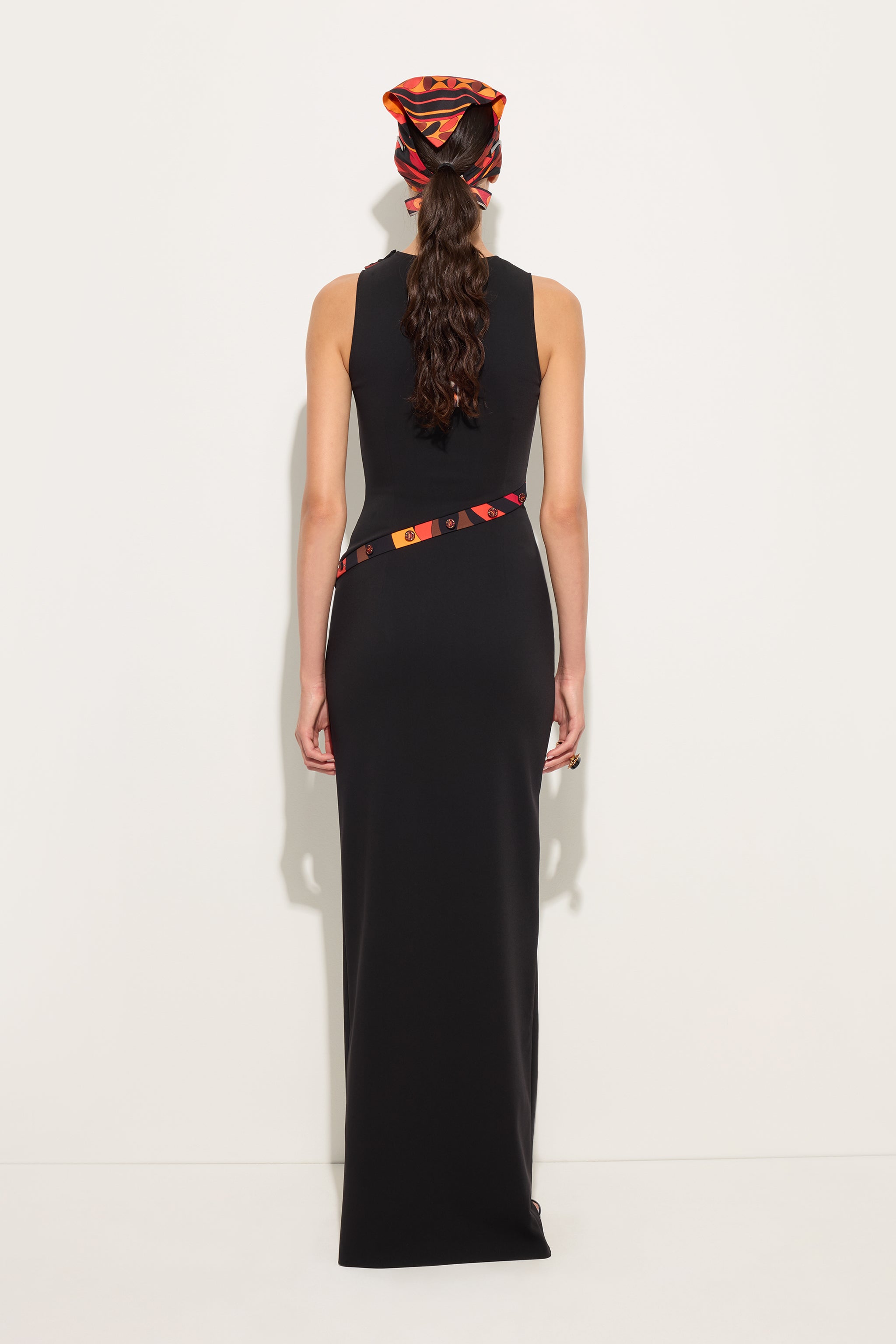 Emilio Pucci robe longue noire cady fente