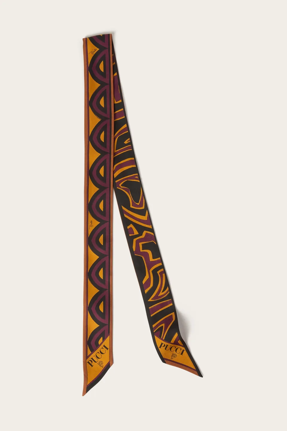 Emilio Pucci Bandeau Seta foulard bordeaux gold OS