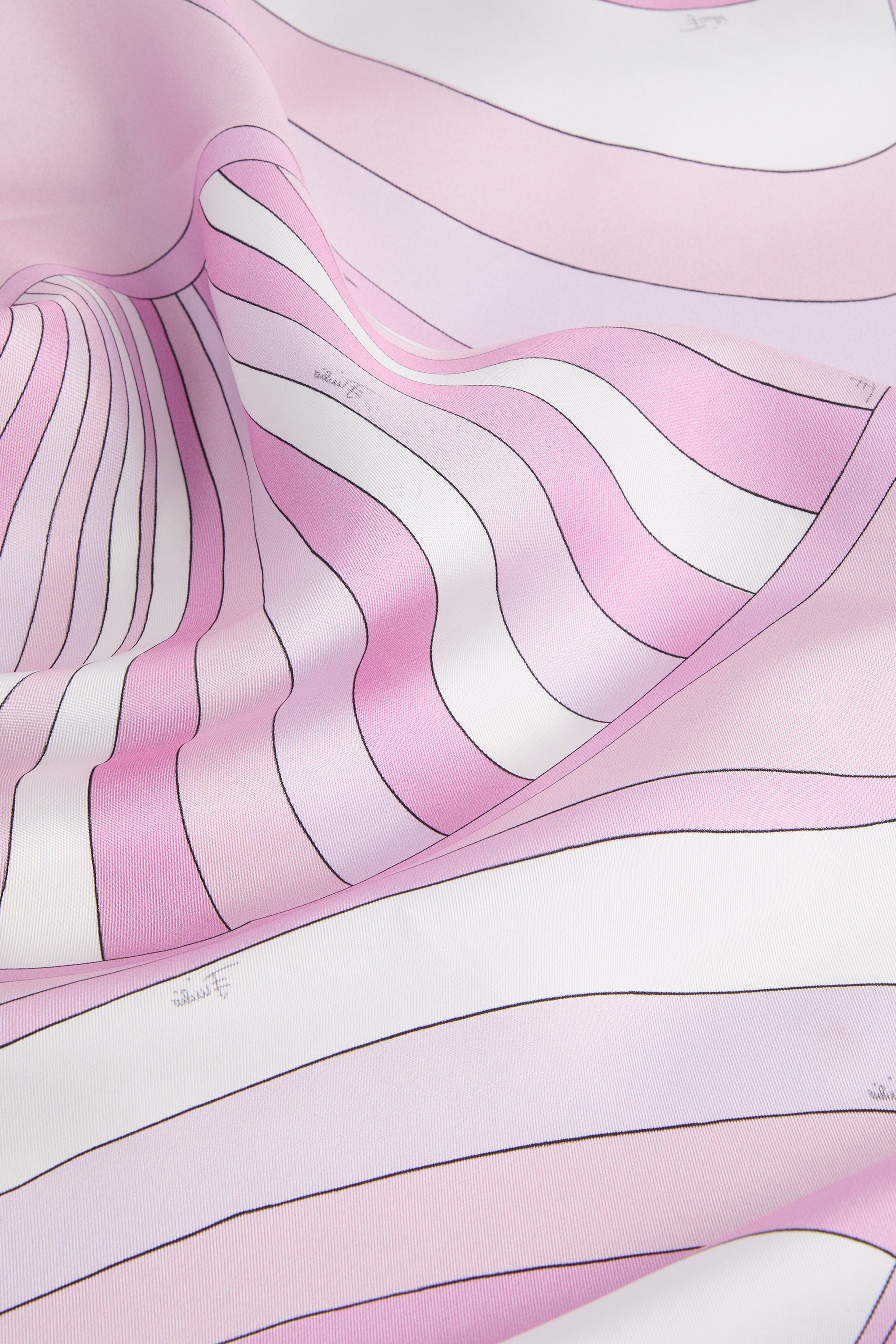 Emilio Pucci Iride carré soie lilas rose 90x90