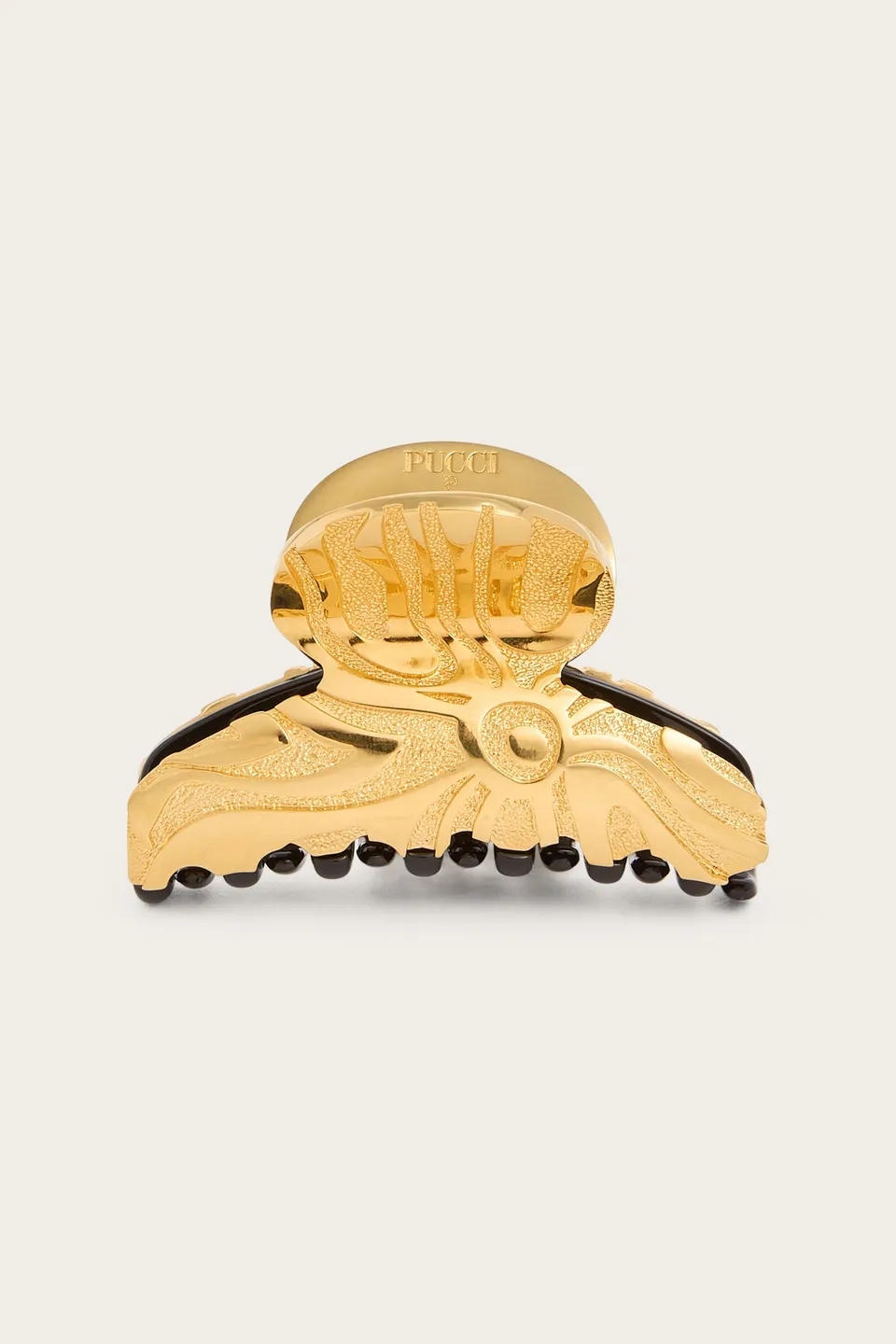Emilio Pucci Marmo pince cheveux doré 7 cm