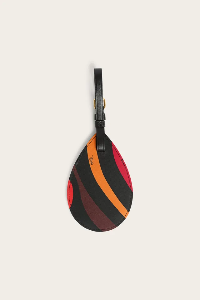 Emilio Pucci Marmo porte-nom valise nylon orange noir