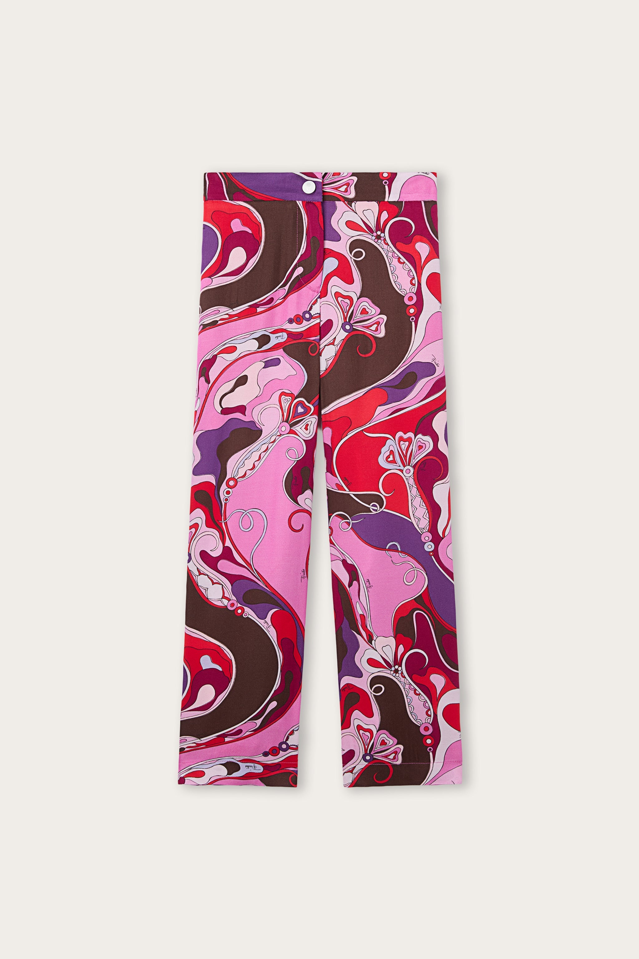 Emilio Pucci Orchidee pantalon fille fuchsia rouge viscose