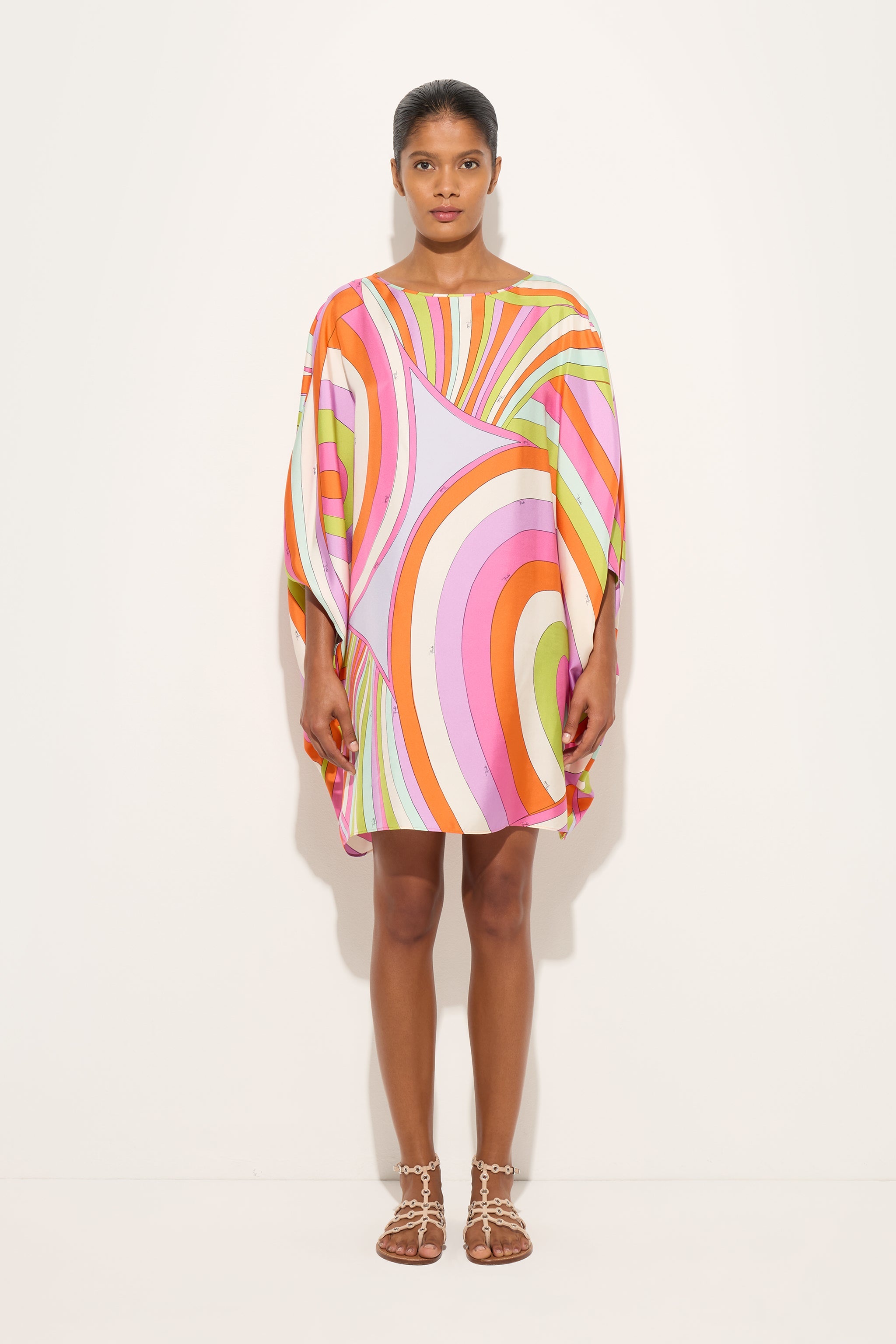 Emilio Pucci Iride caftan soie multicolore OS